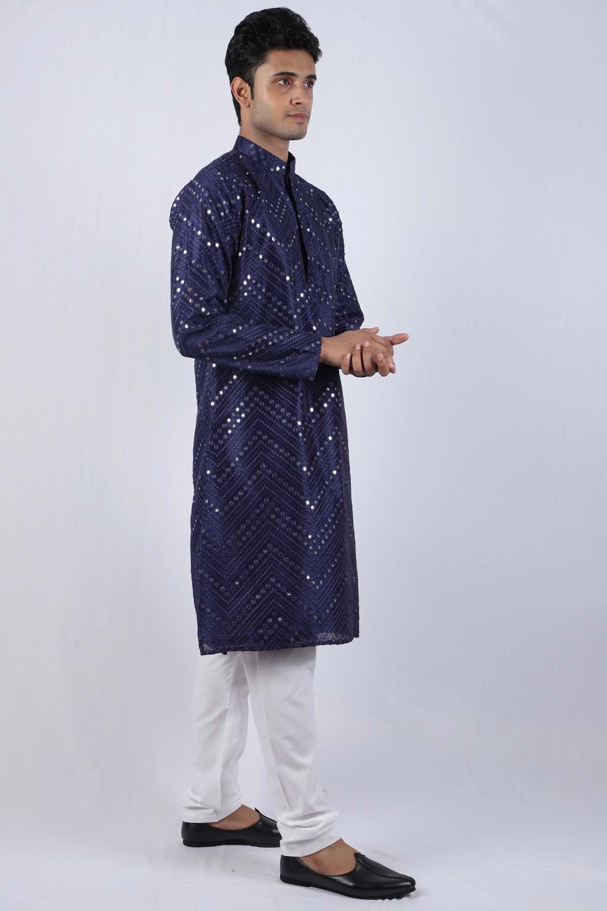 Zigzag Mirror Embroidered Kurta Set
