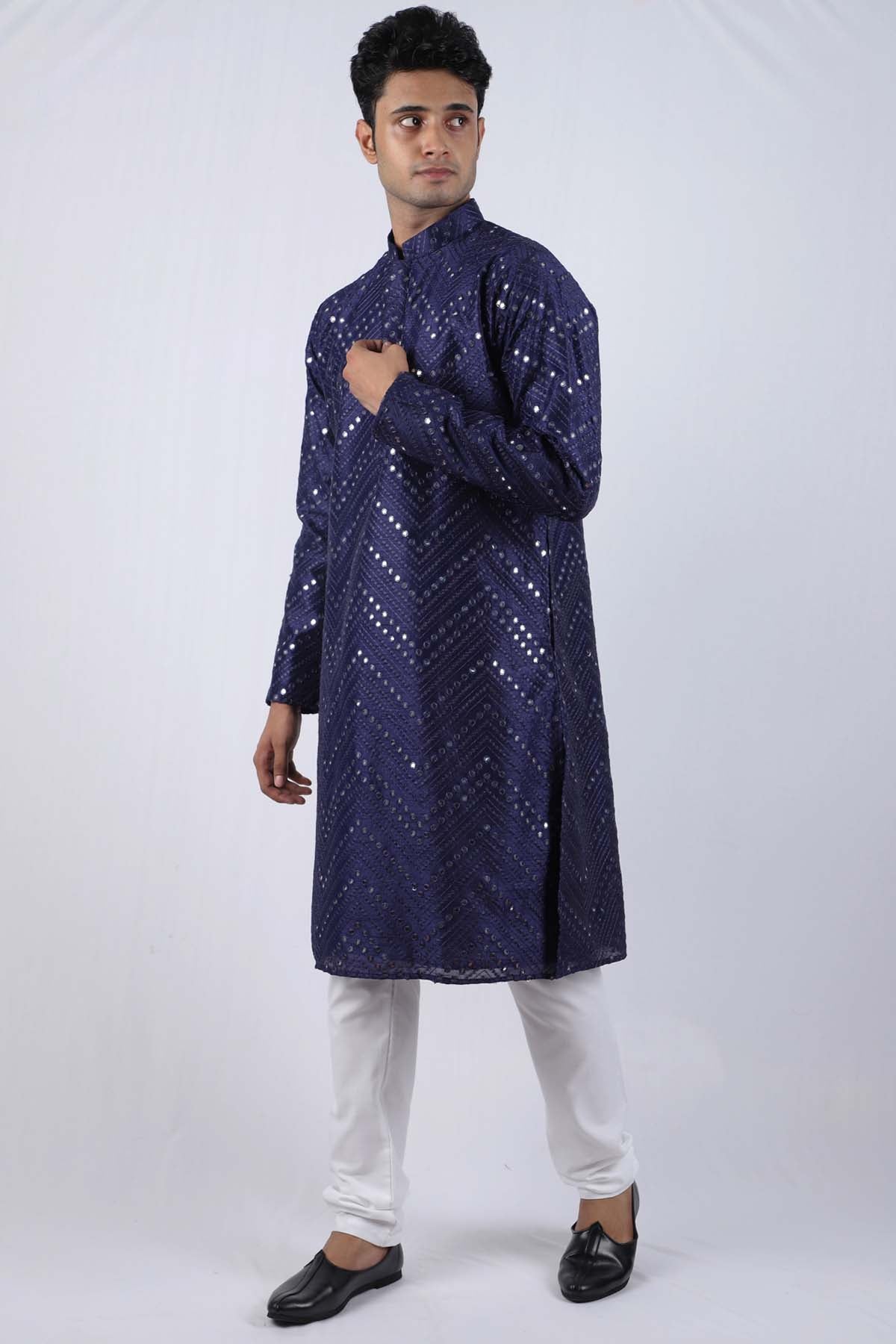 Zigzag Mirror Embroidered Kurta Set