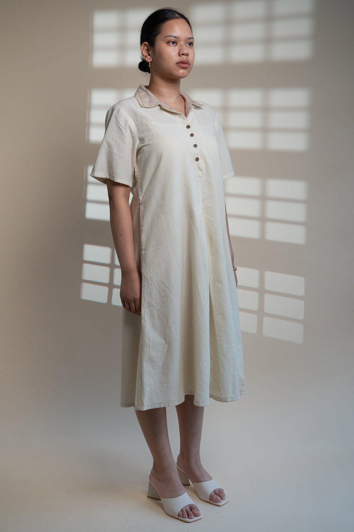 A-Line Cotton Kantha Dress