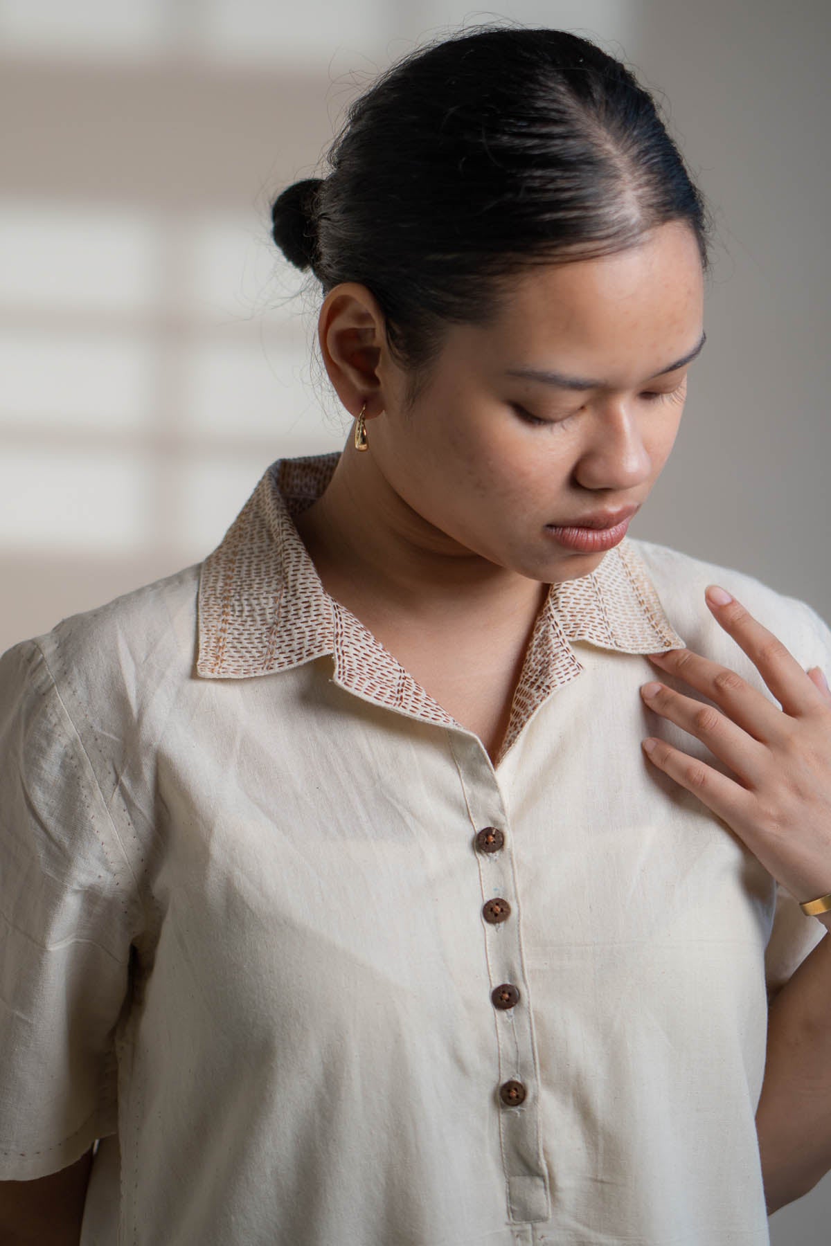 A-Line Cotton Kantha Dress