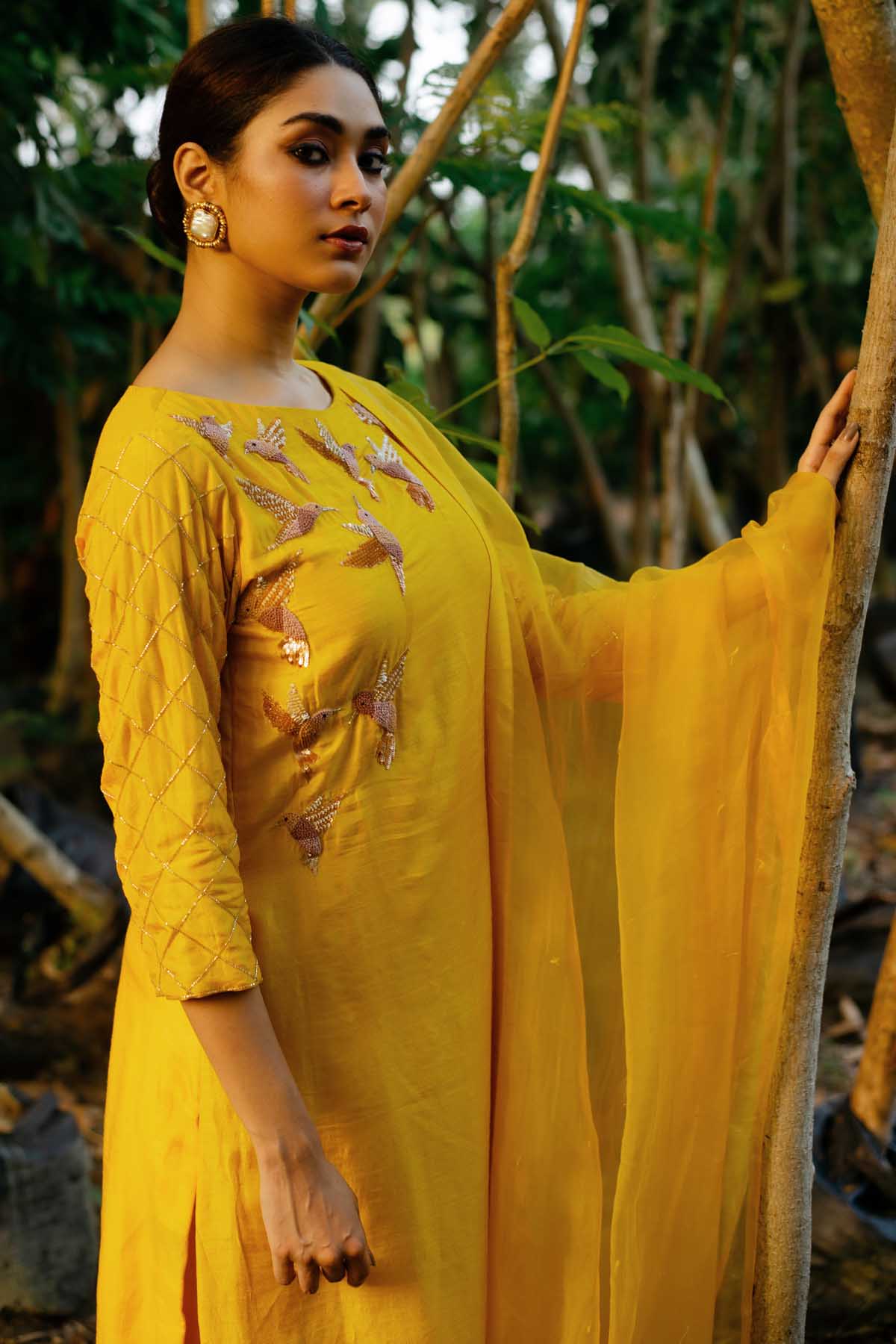 A-Line Dola Silk Palazzo Set