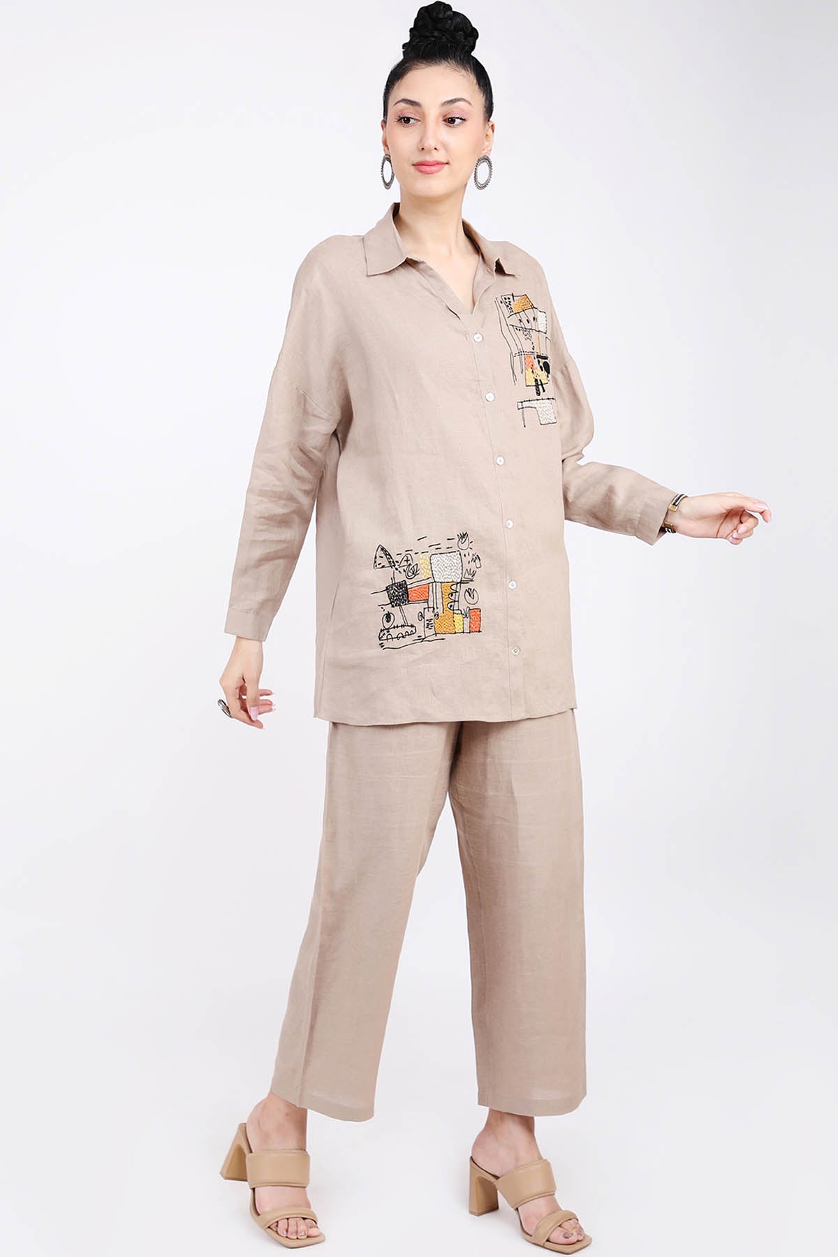 Abstract Embroidered Shirt