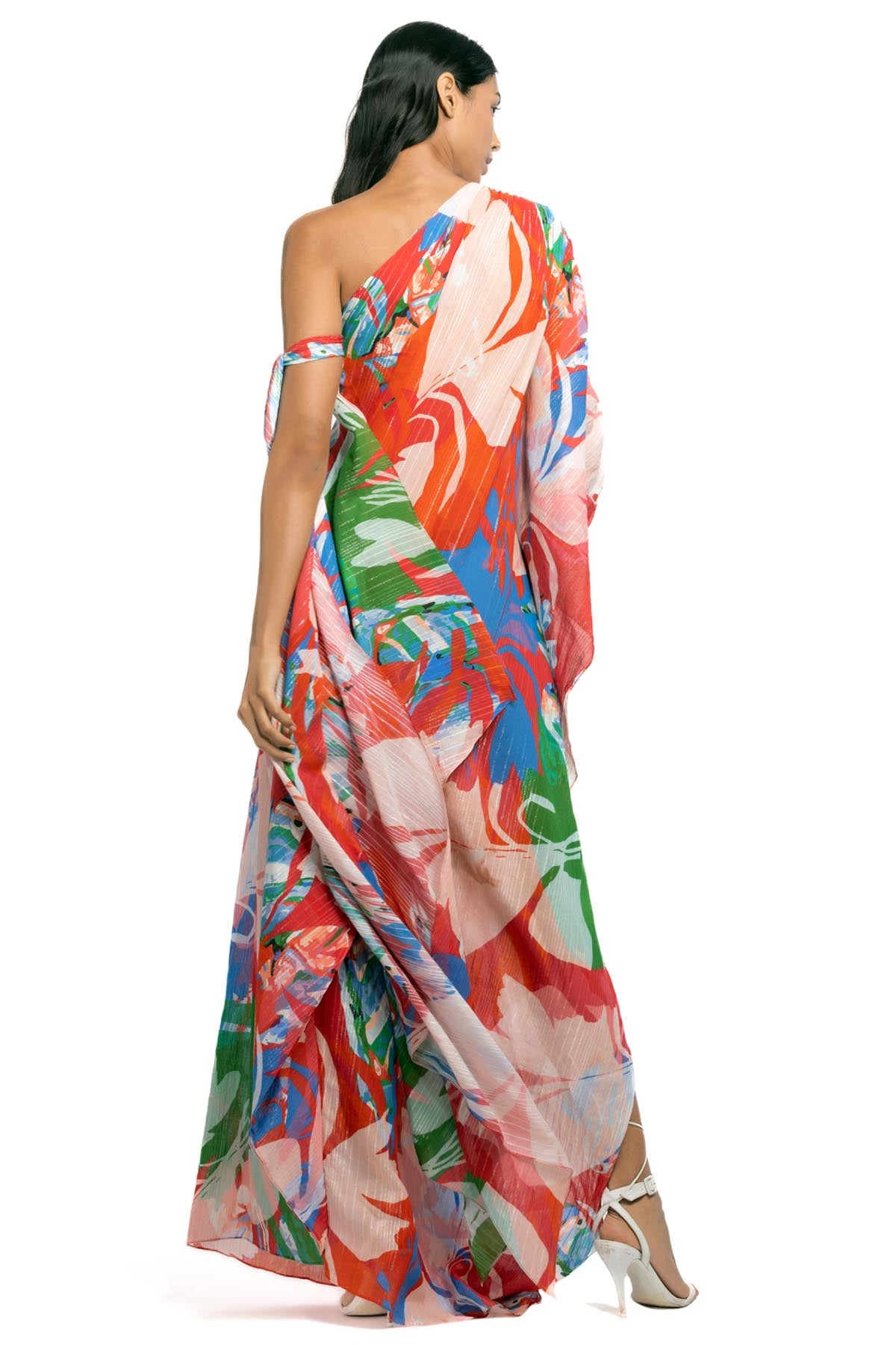 Abstract One Shoulder Kaftan