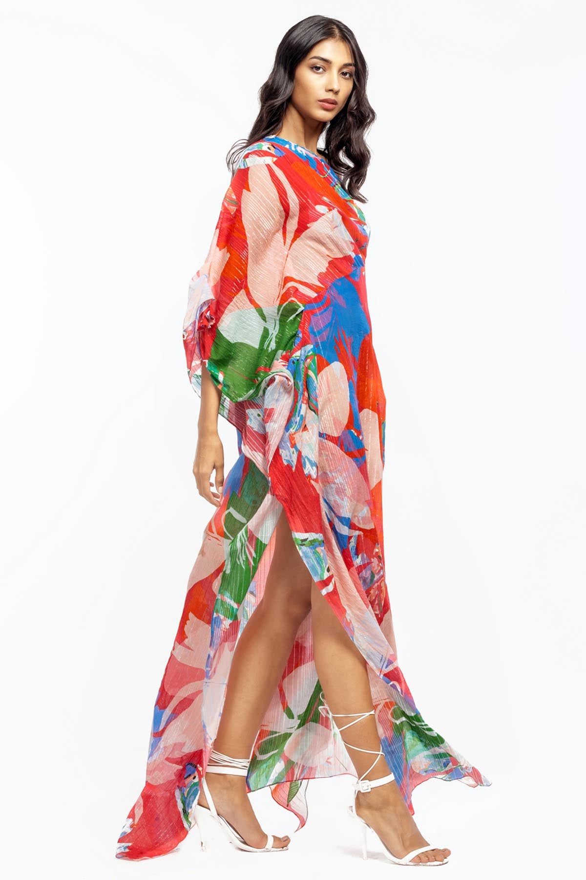 Abstract One Shoulder Kaftan
