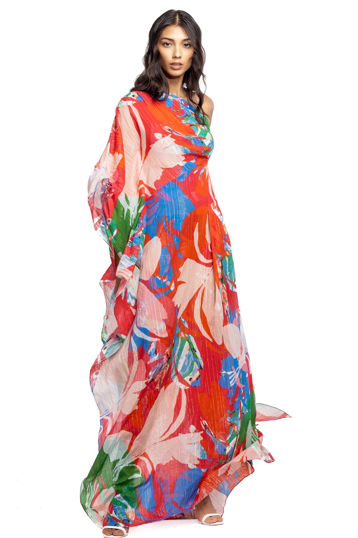 Abstract One Shoulder Kaftan