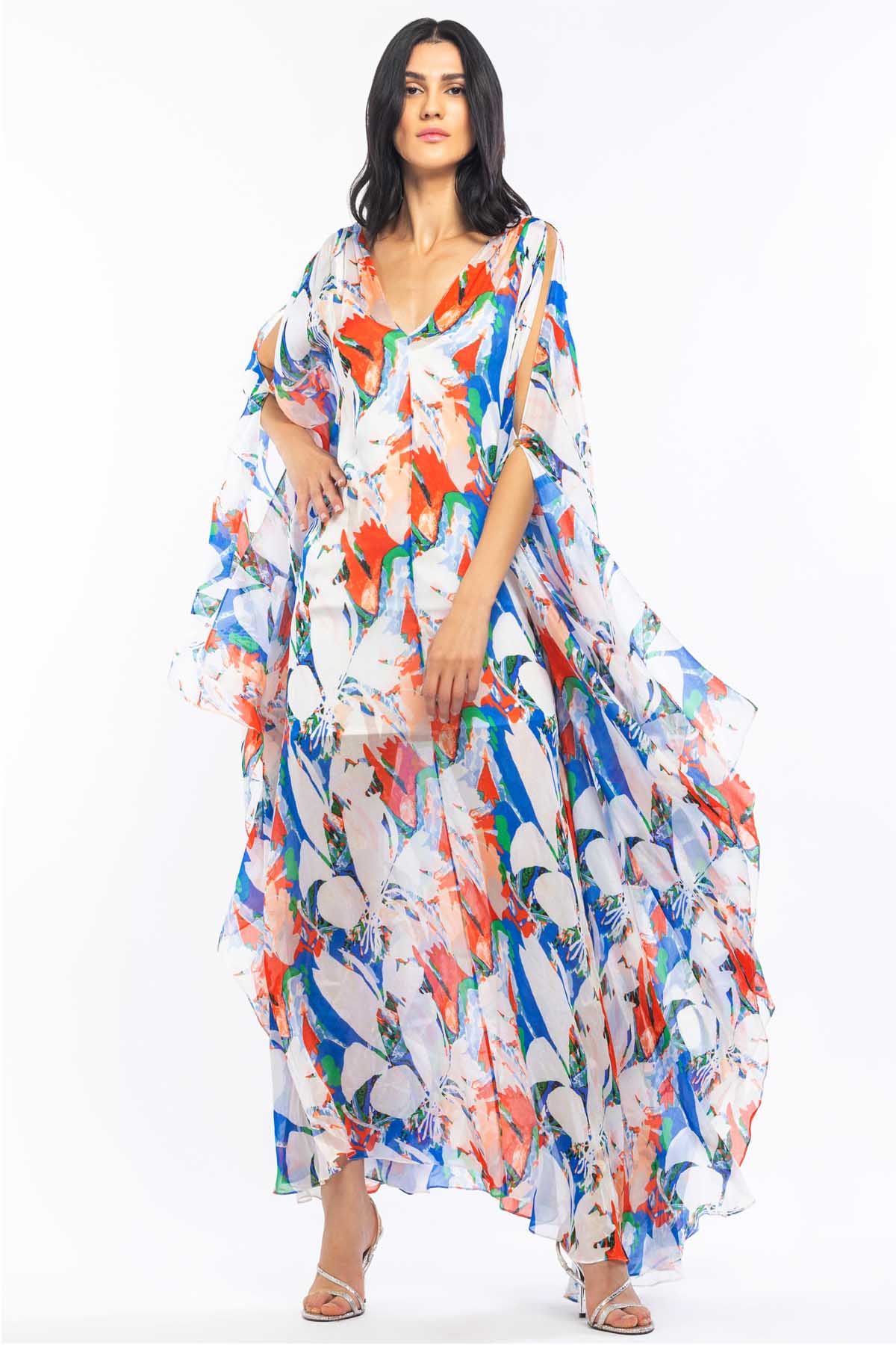 Buy Abstract Printed Kaftan by Mandira Wirk