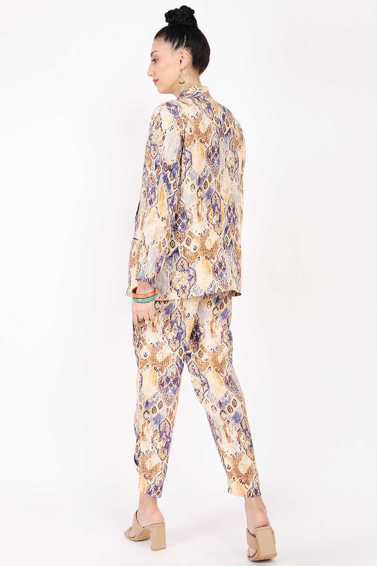 Ajrakh Printed Linen Blazer