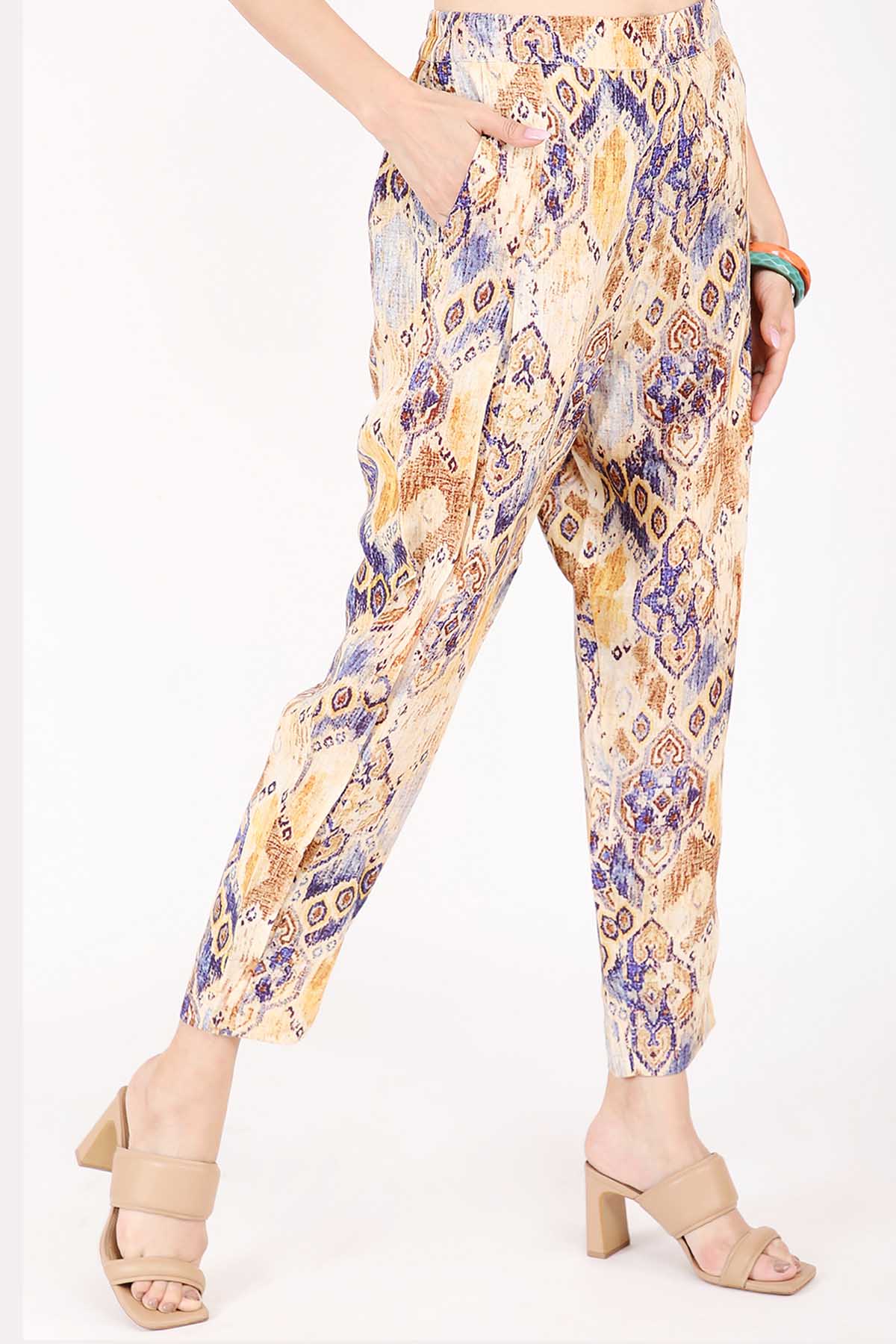 Ajrakh Printed Linen Pants