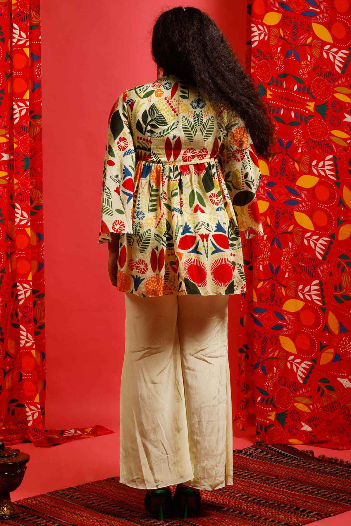 Angrakha Short Kurta & Pants