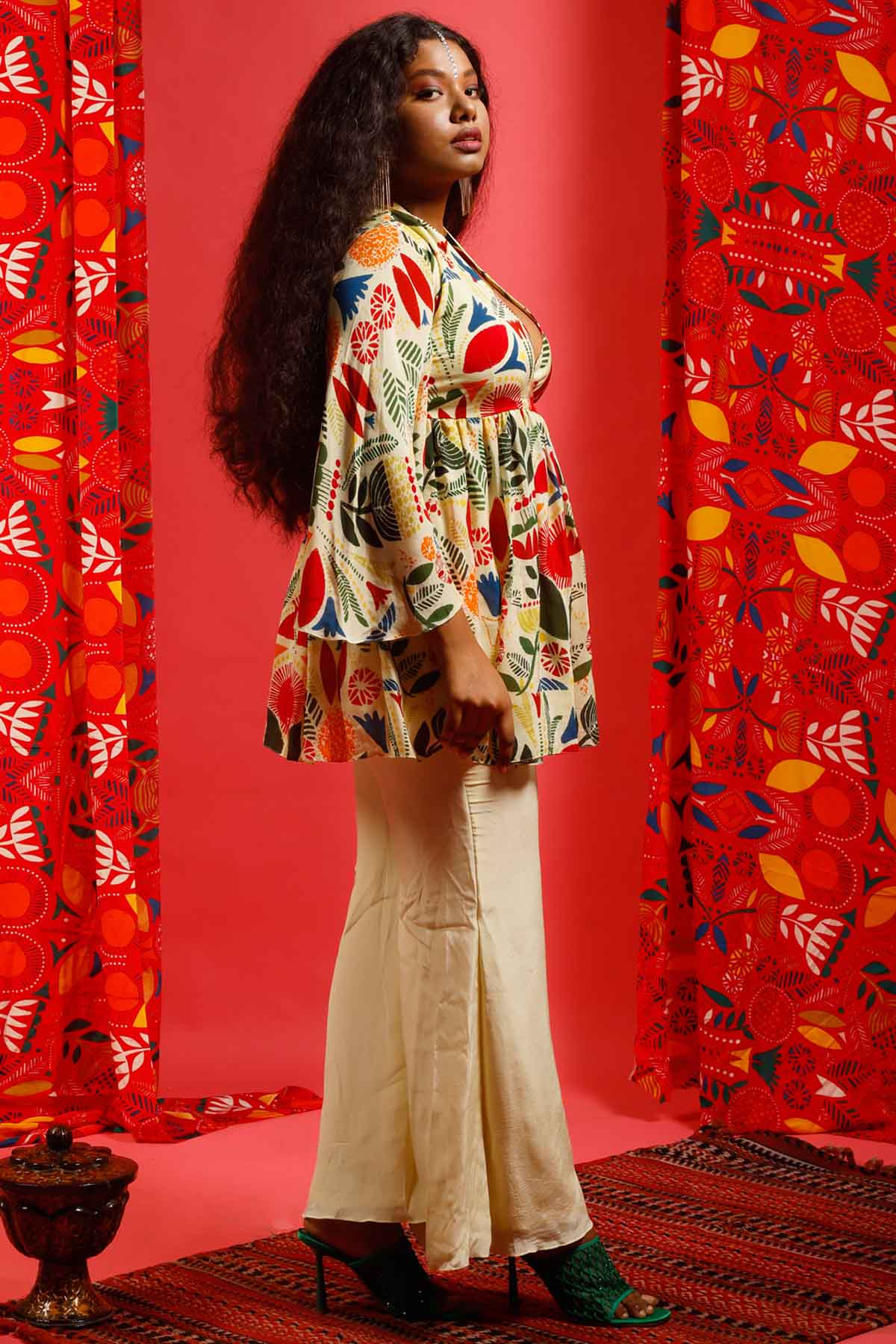 Angrakha Short Kurta & Pants