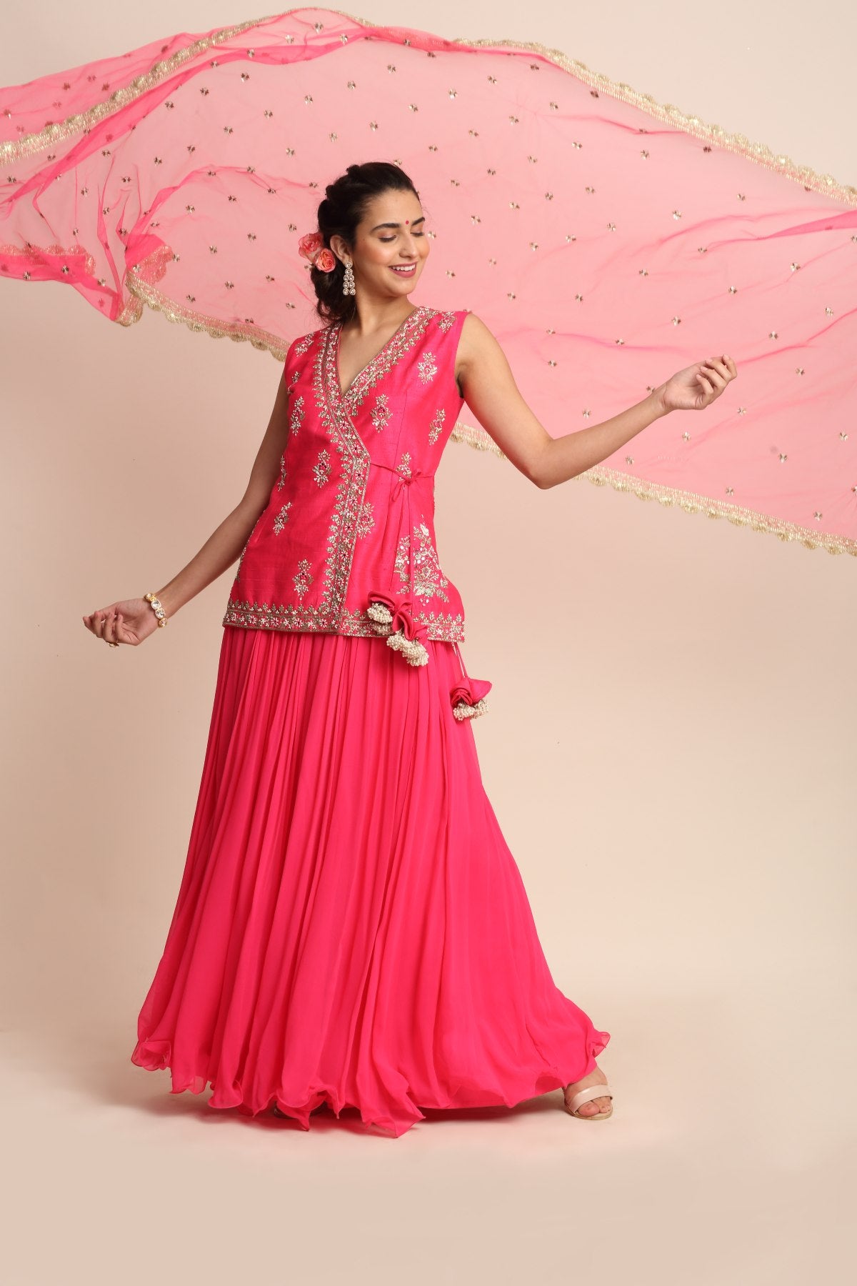 Angrakha Kurta & Skirt Set