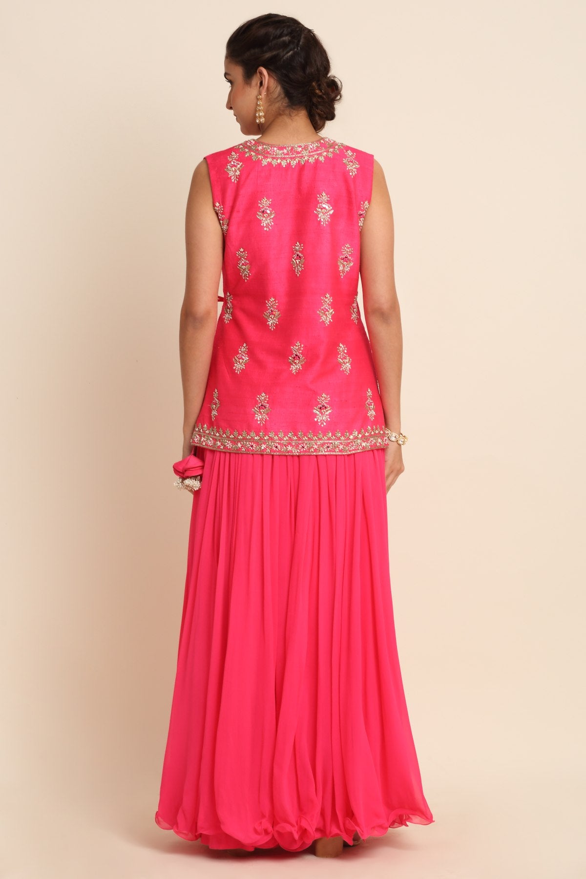 Angrakha Kurta & Skirt Set