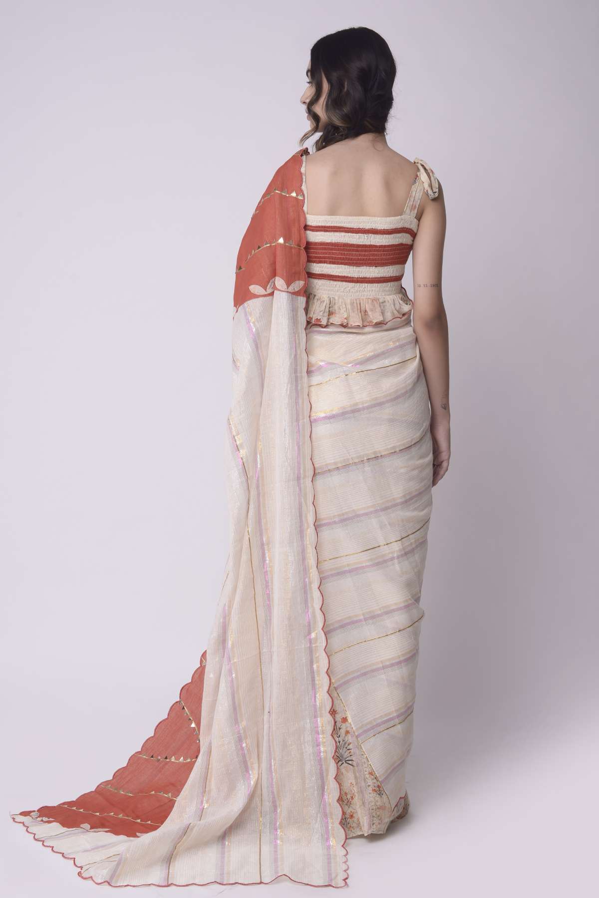 Applique Godet Saree