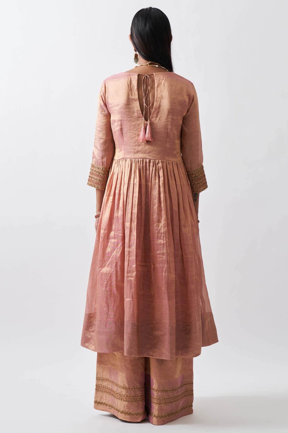 Ari Zardosi Chanderi Anarkali Set