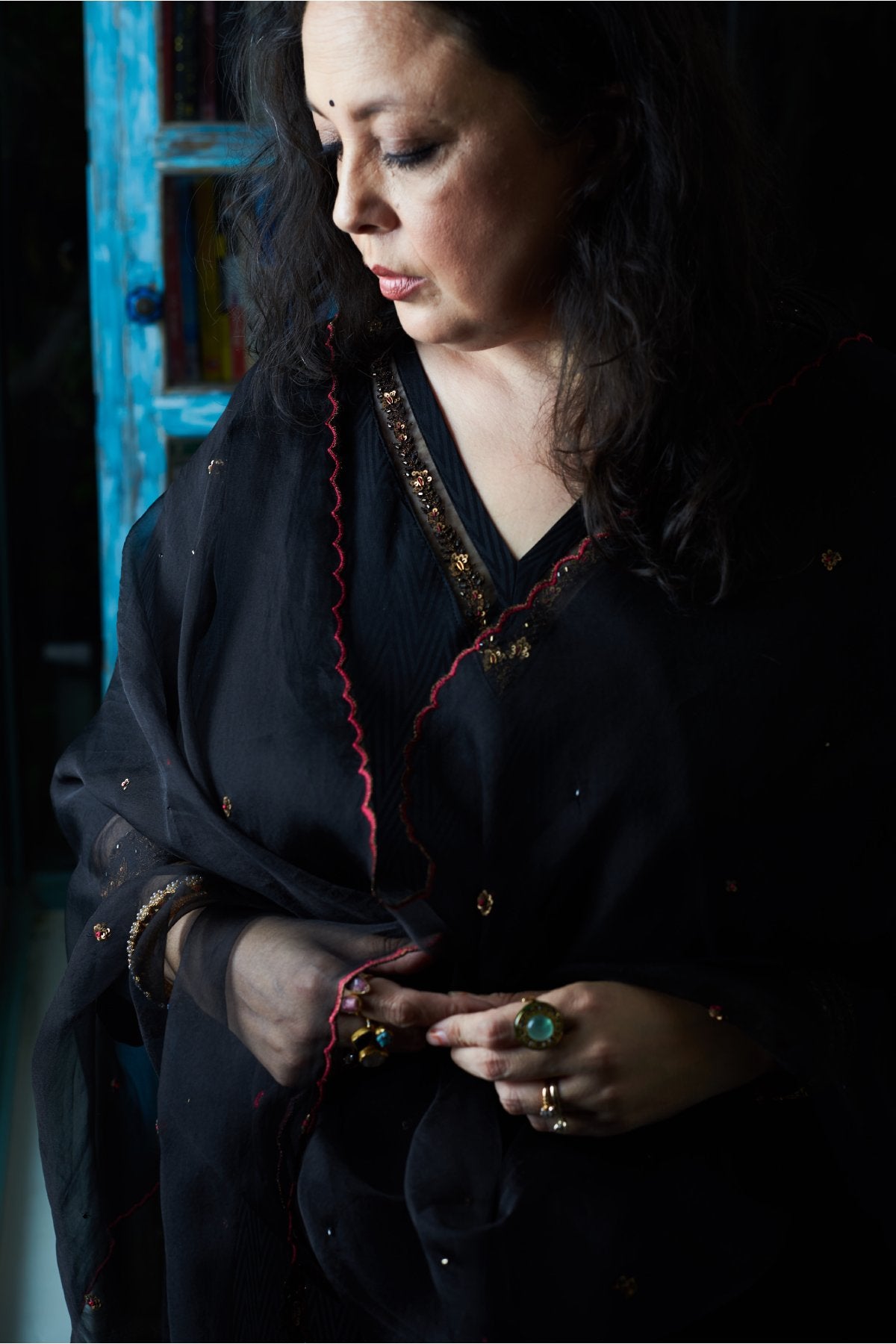 Black Zardosi Aari Kurta Set