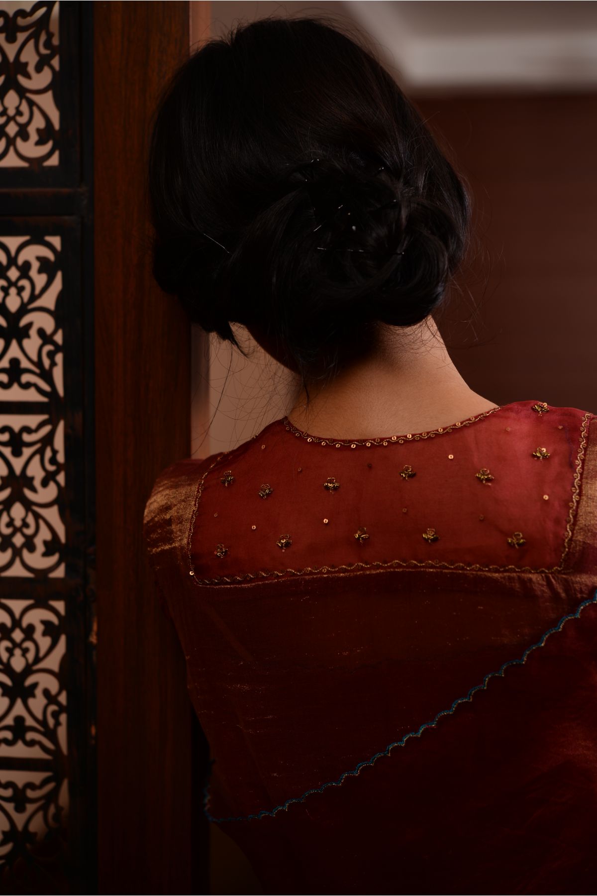 Merlot Zardosi Long Kurta Set