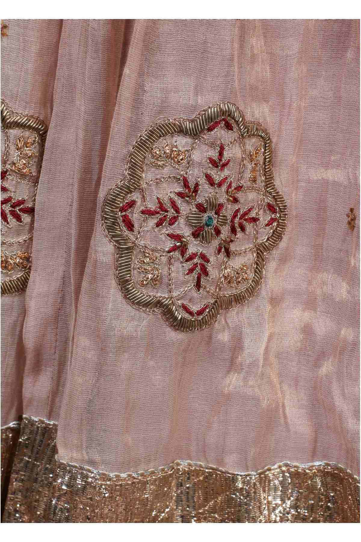 Red & Pink Zardosi Lehenga Set