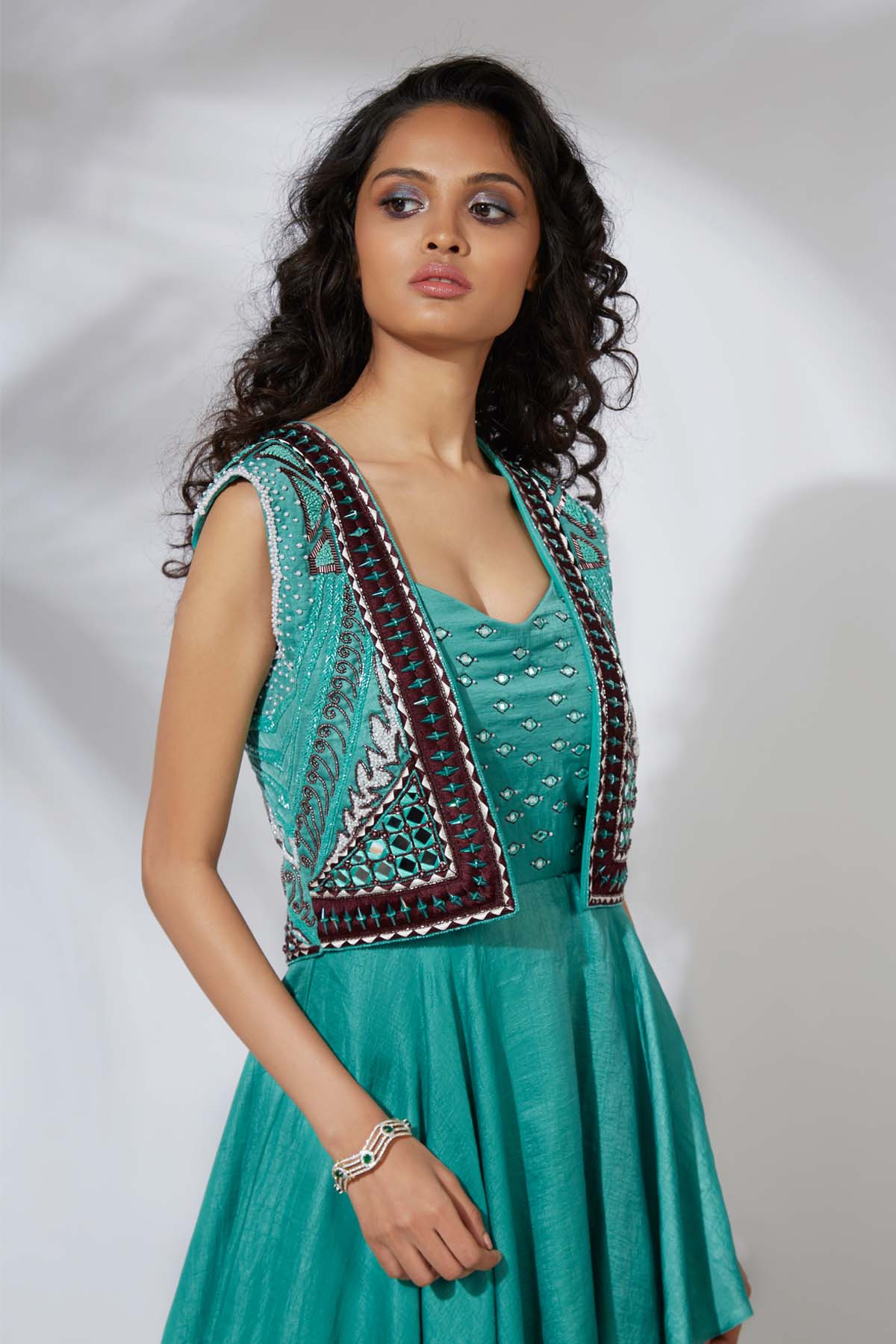 Asymmetric Jacket Gown