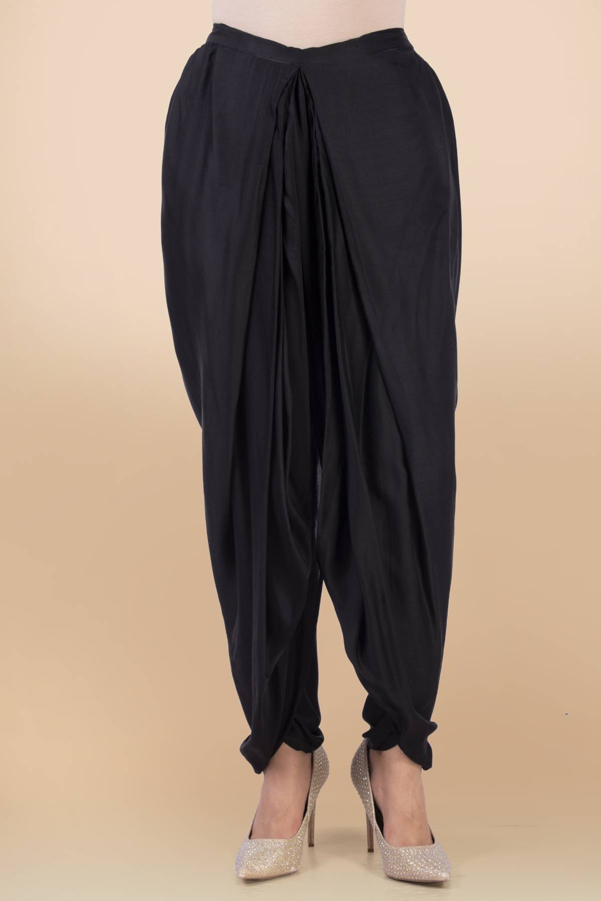 Black Asymmetrical Kurta & Dhoti