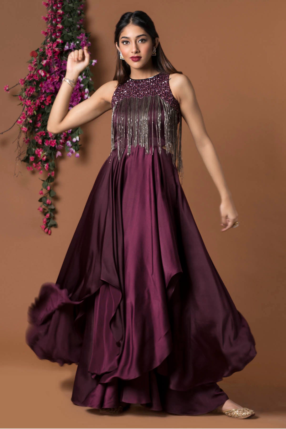 Asymmetric Layered Gown