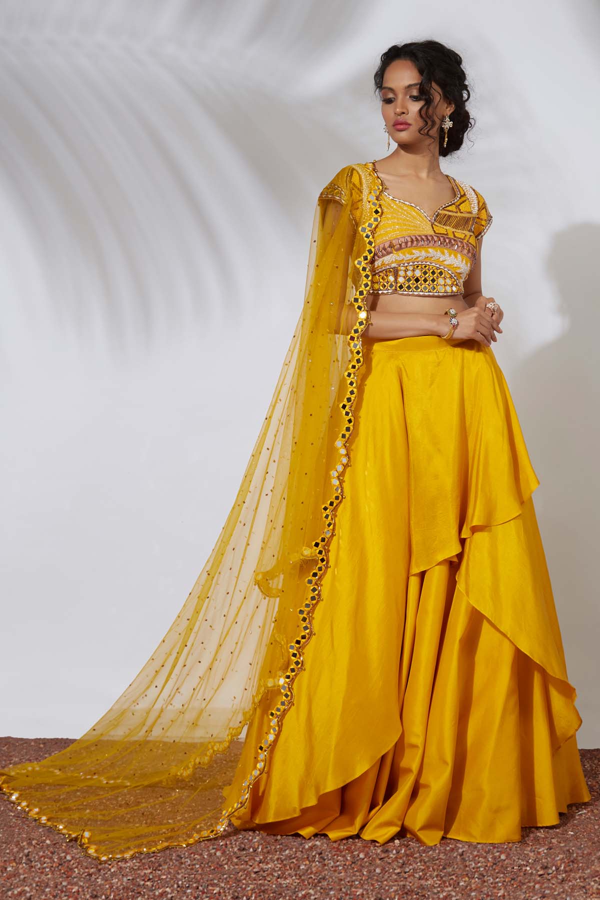 Amber Asymmetrical Lehenga Set