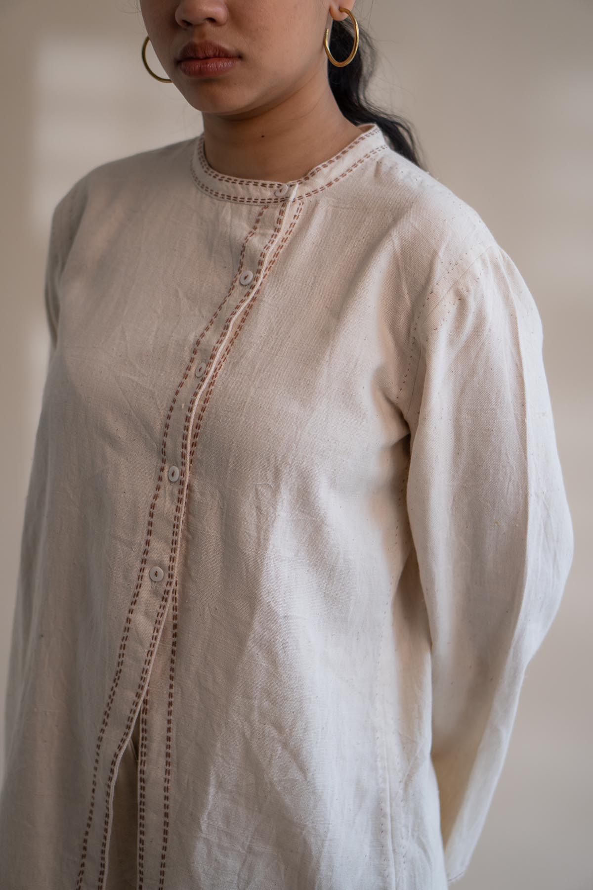 Asymmetric Mandarin Shirt