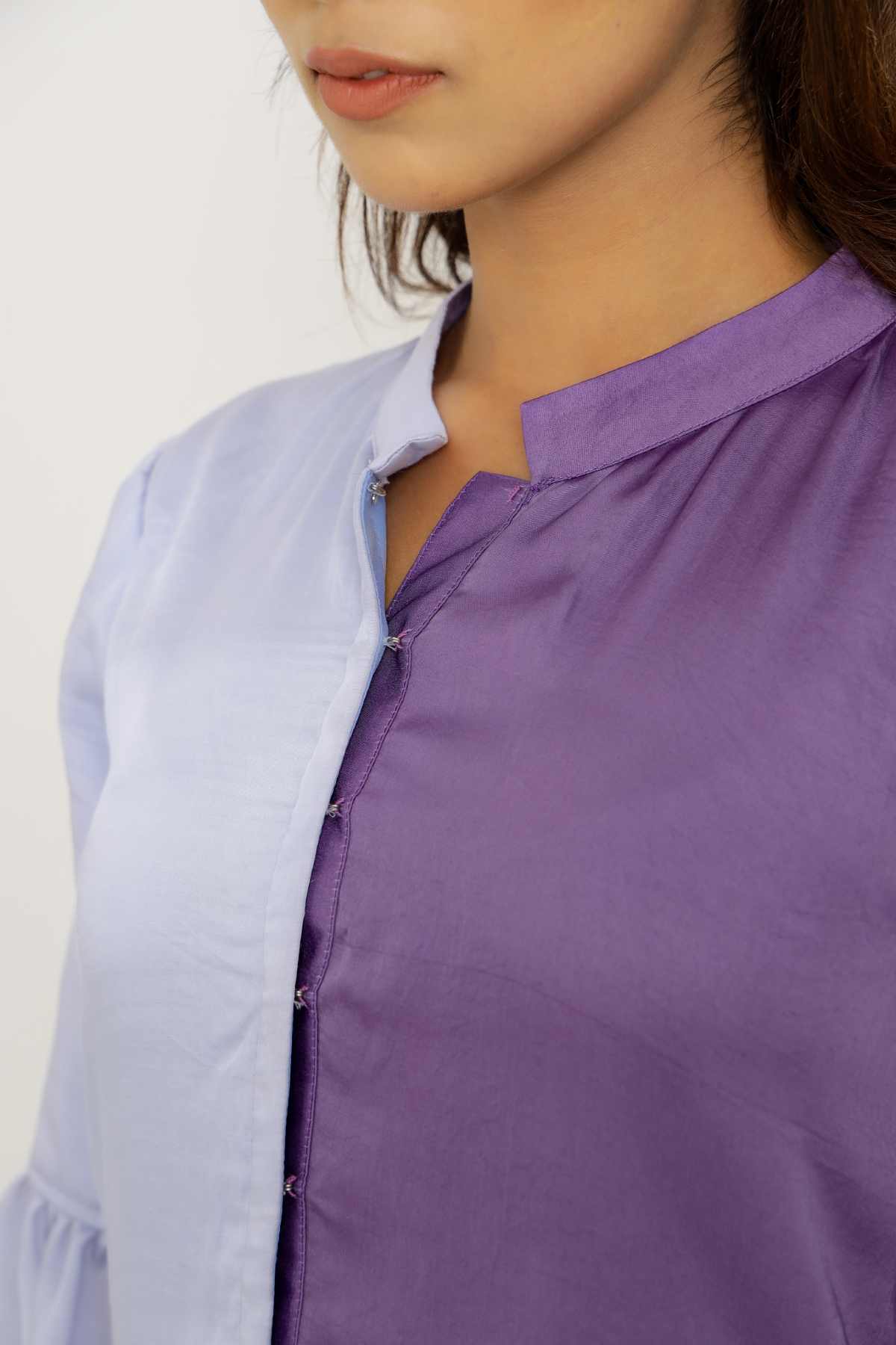 Colorblock Gathered Mini Dress