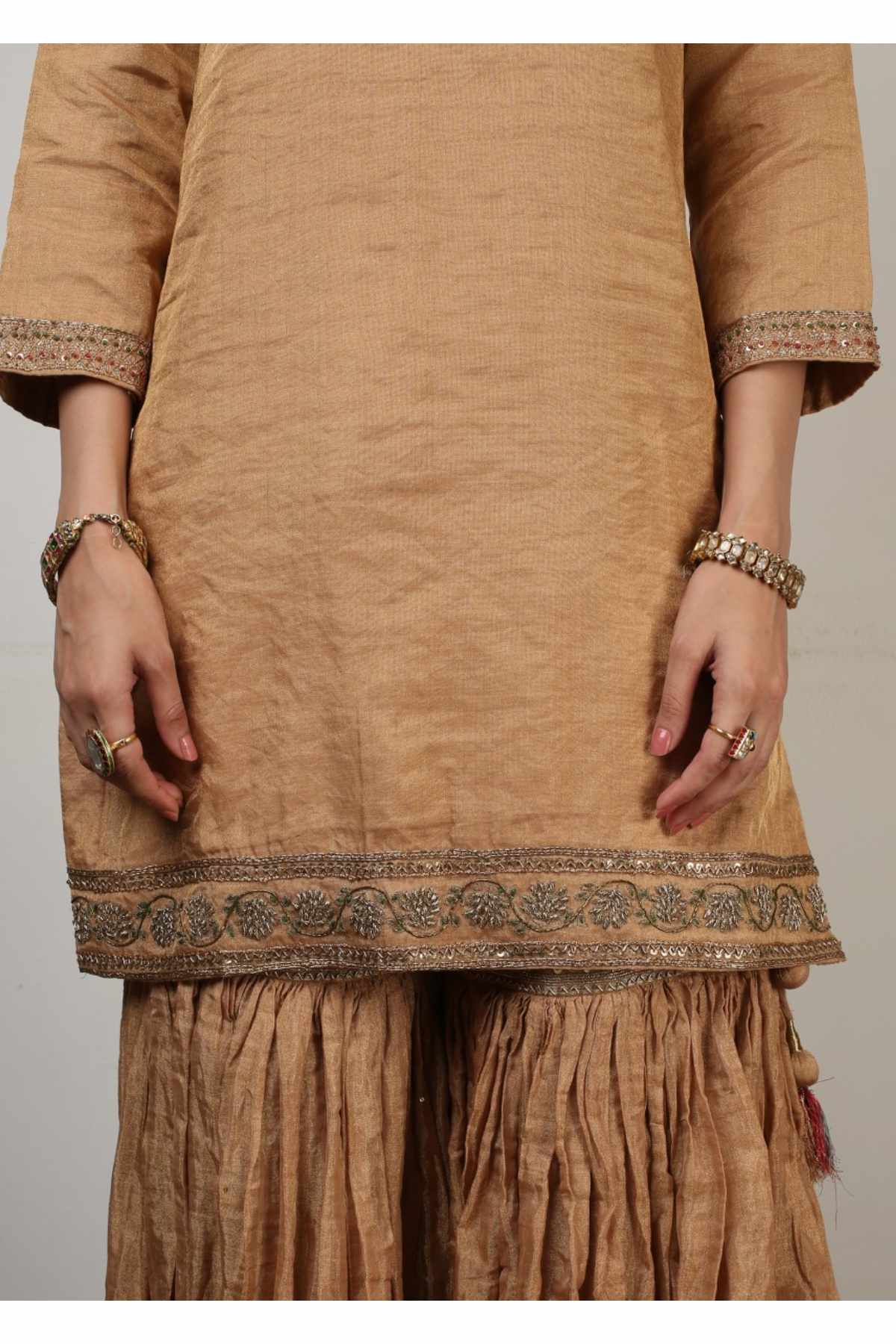 Banarsi Silk Zardosi Sharara Set