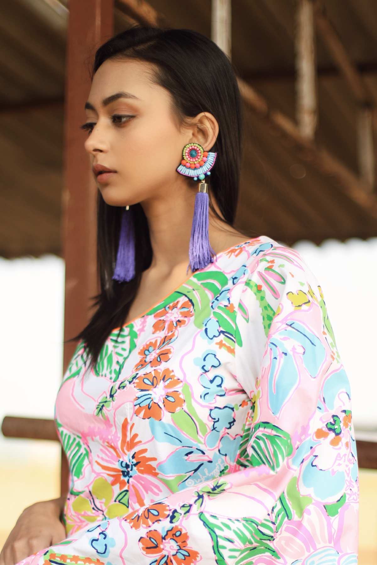 Buy Designer Beaded Fringe Earrings Online