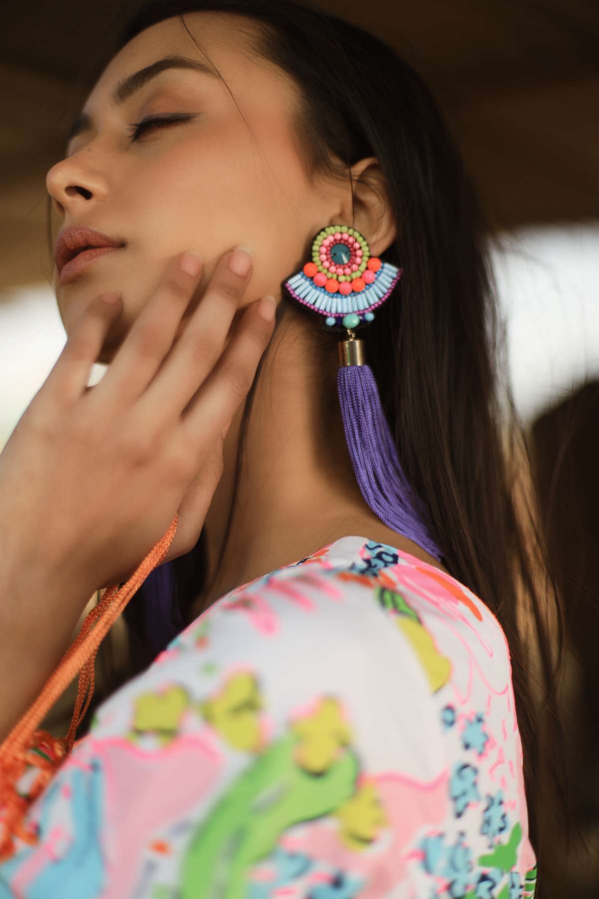 Beaded Fringe Earrings