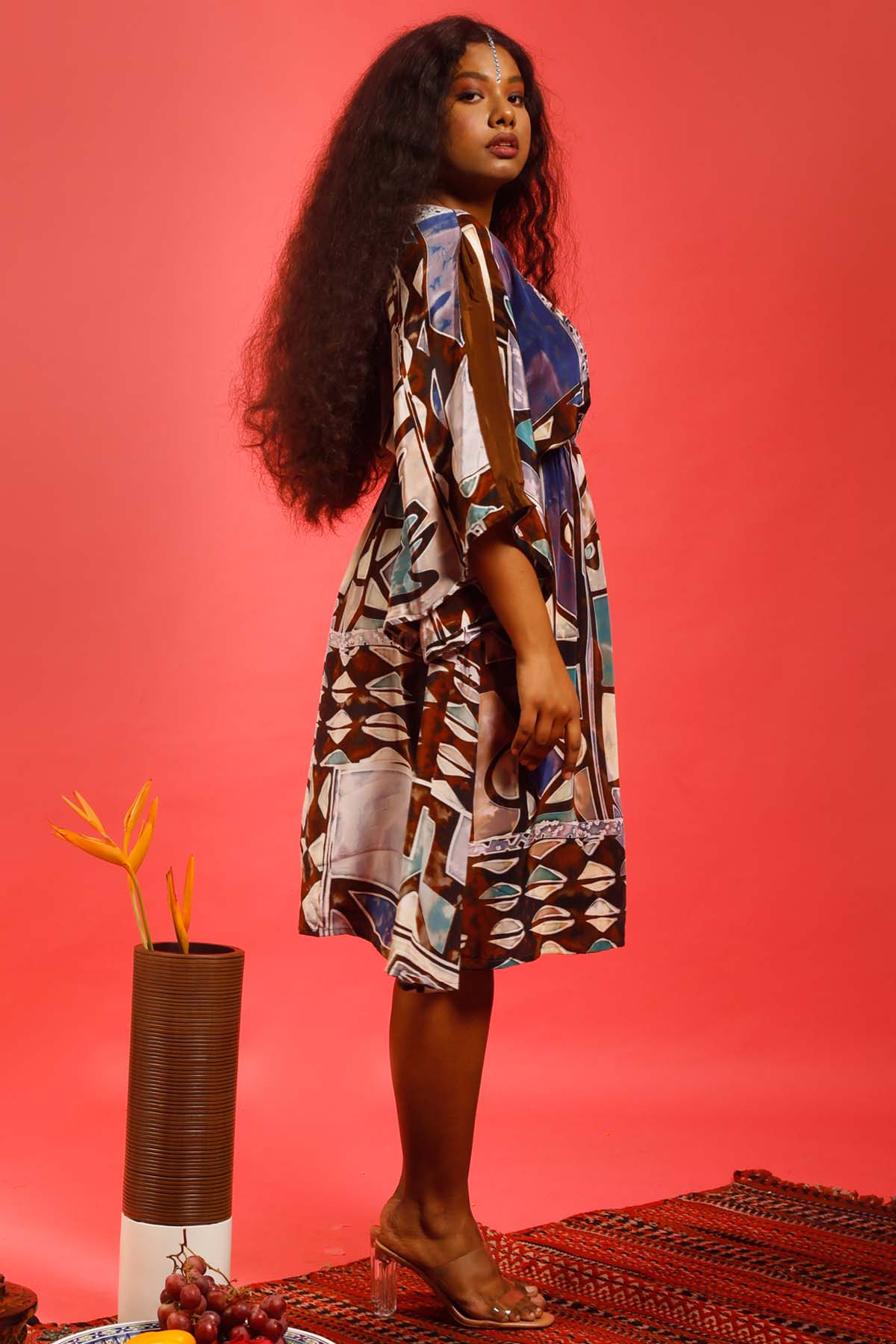 Bell Sleeve Asymmetric Dress