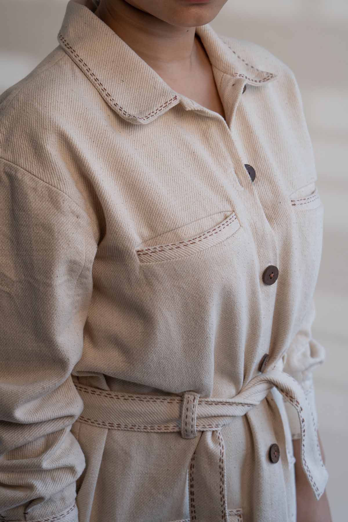 Belted Dress & Pants Set