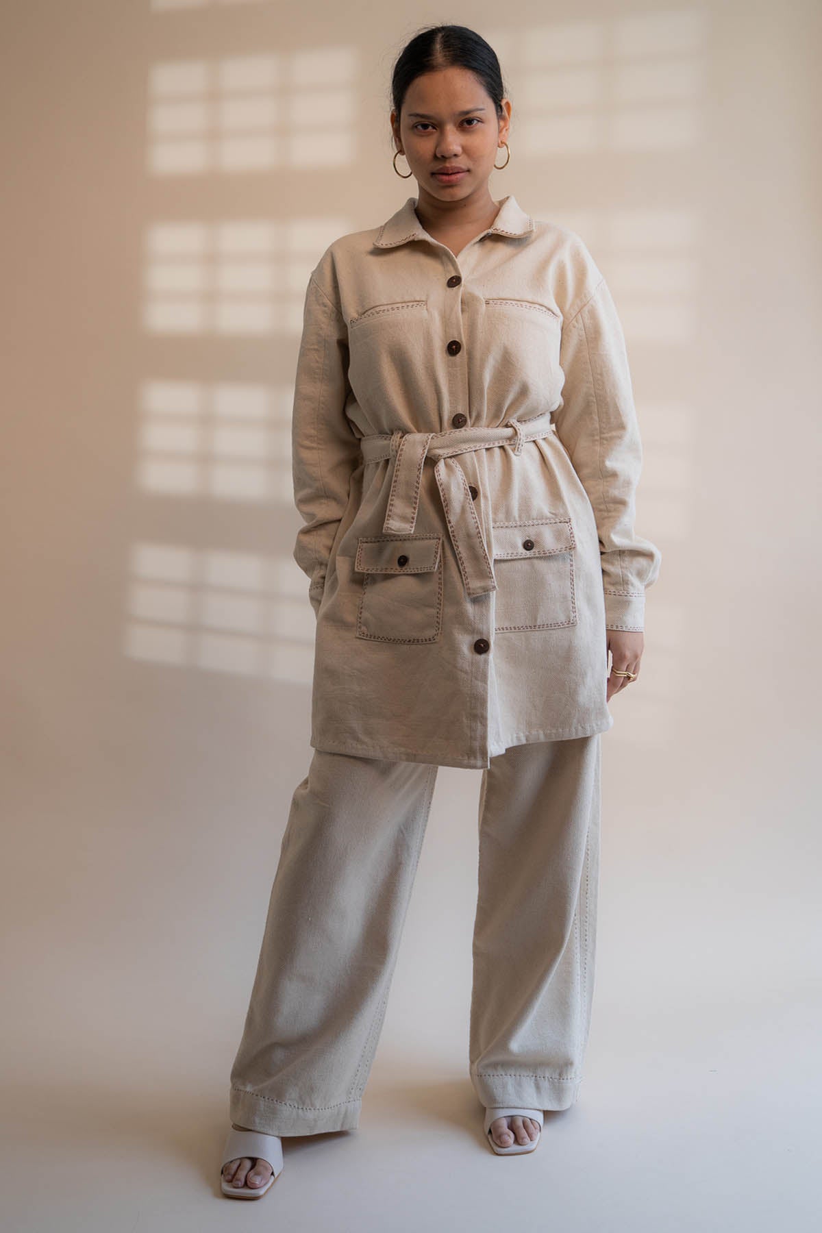 Buy Designer Belted Dress & Pants Set By Lafaani