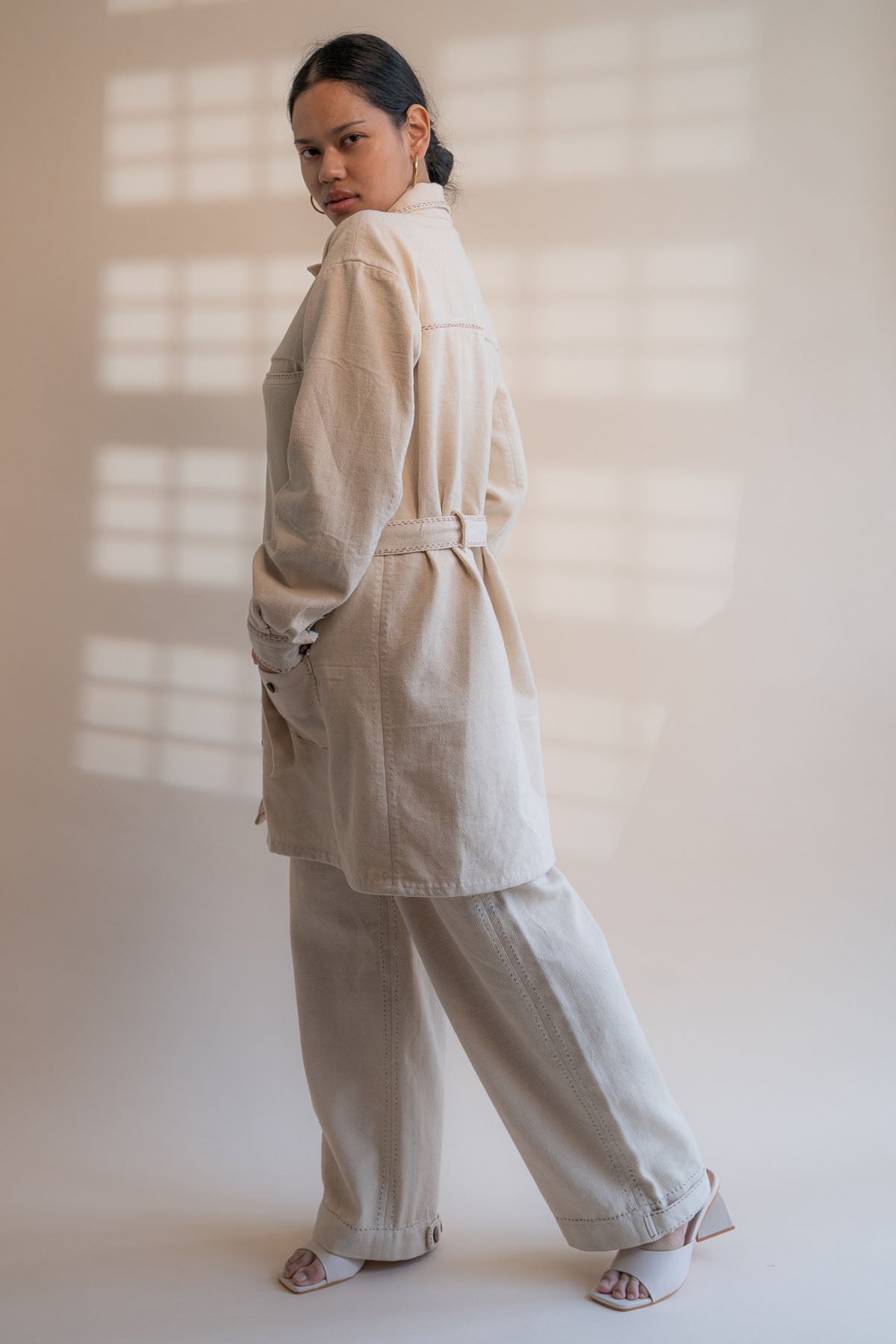 Belted Dress & Pants Set