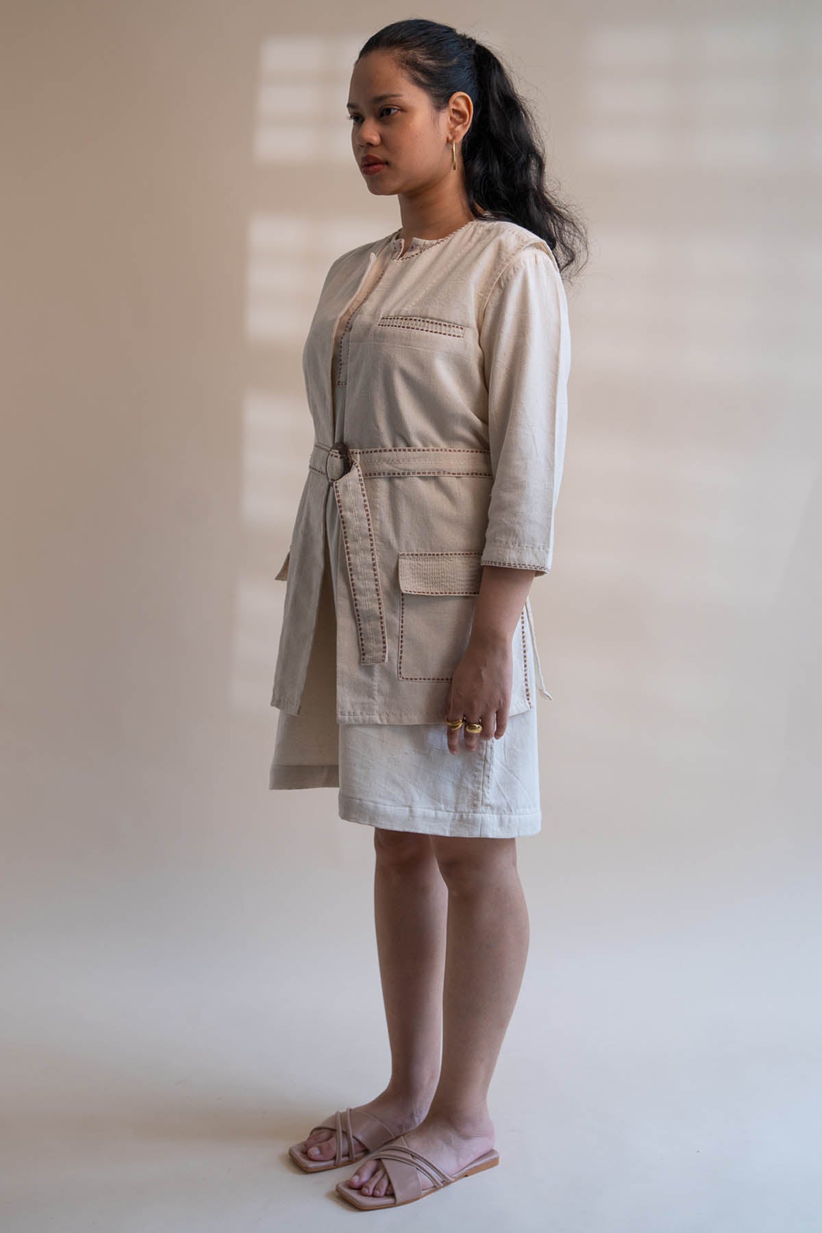 Kora Belted Kantha Jacket Vest