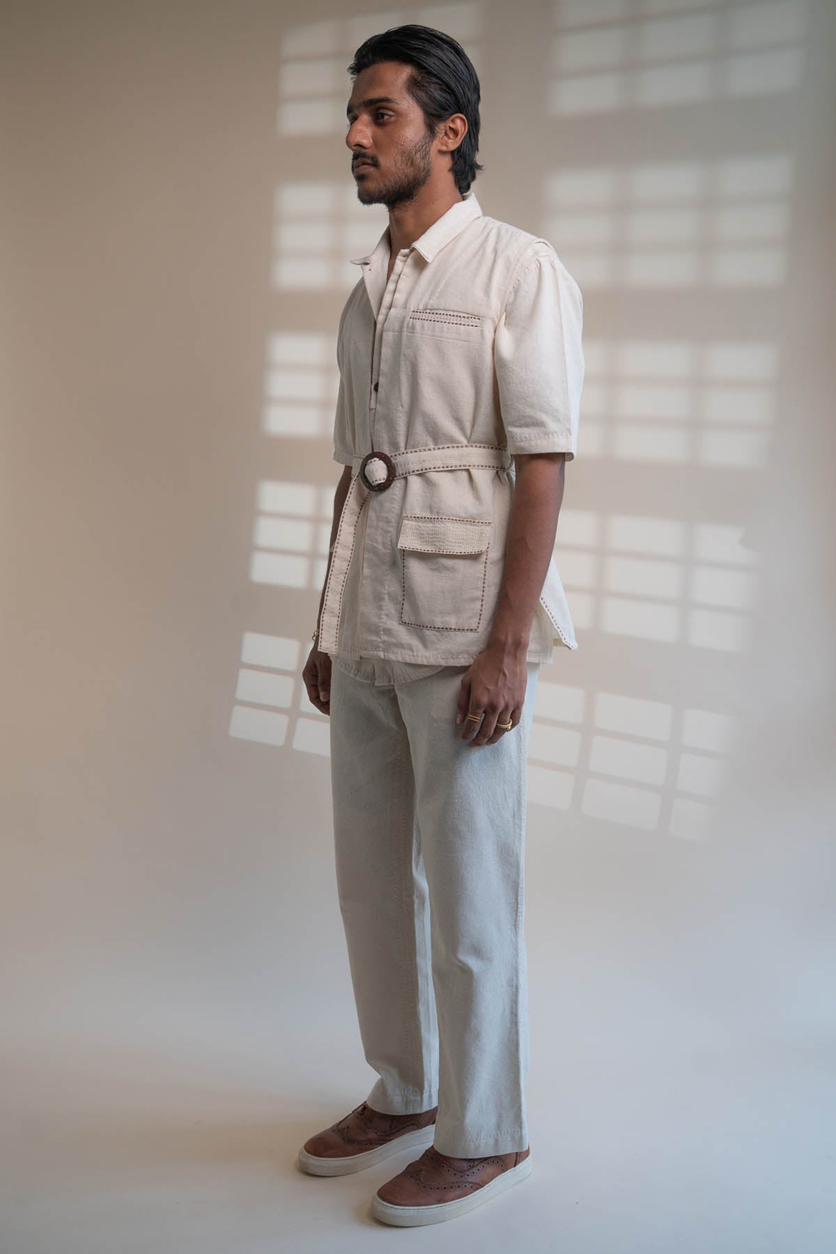 Cotton Belted Kantha Jacket Vest