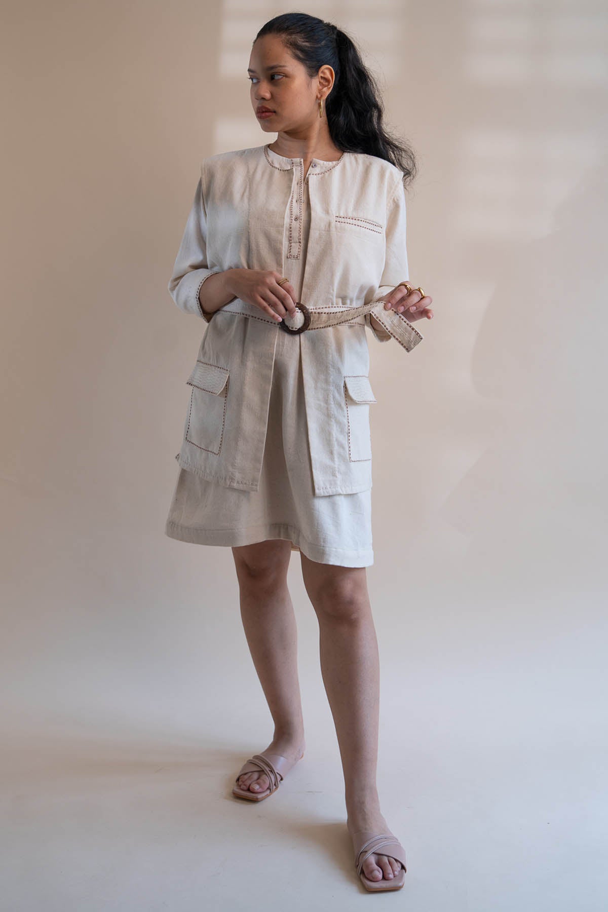 Buy Designer Belted Kantha Jacket Vest By Lafaani