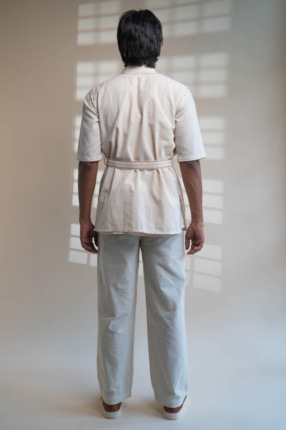 Cotton Belted Kantha Jacket Vest