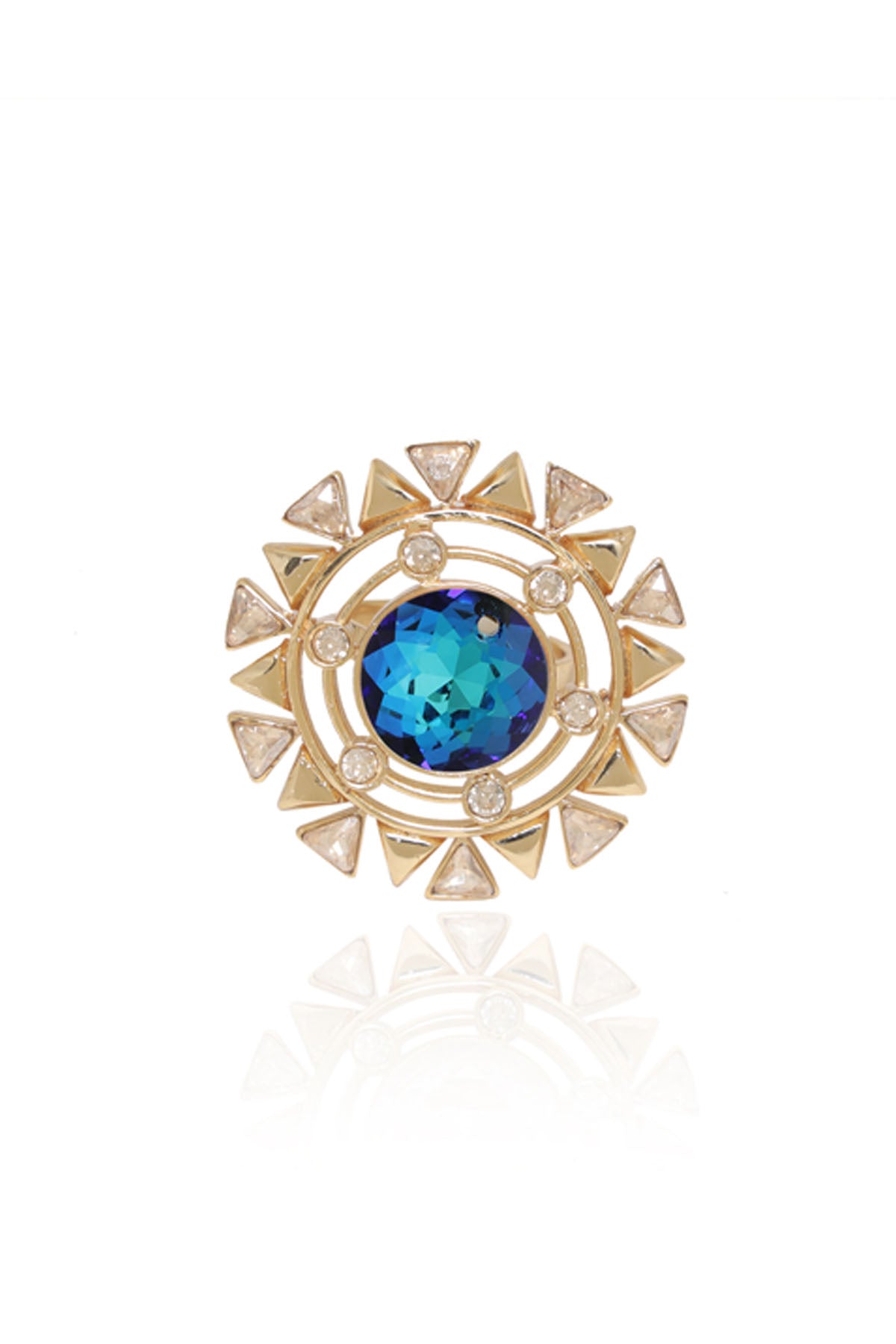 Blue Blooming Cocktail Ring