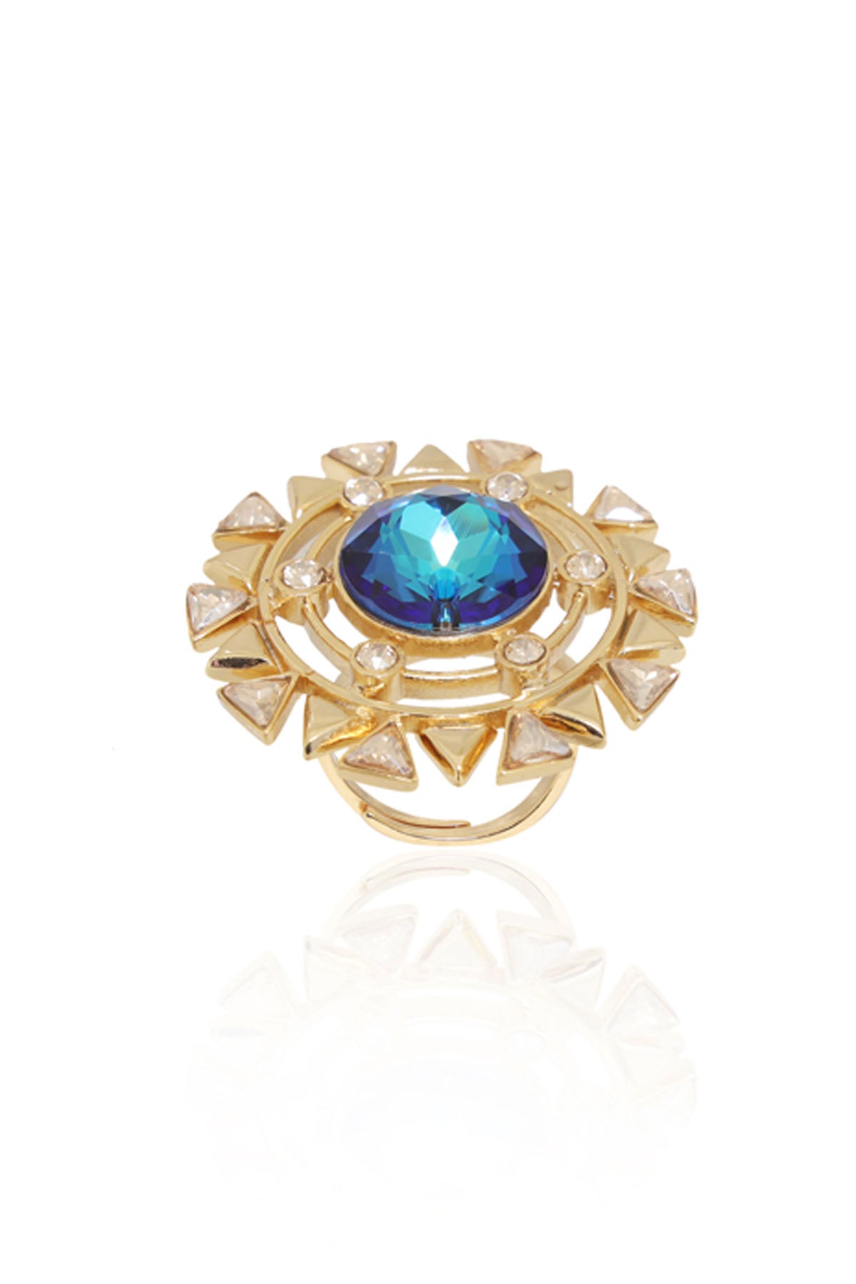 Blue Blooming Cocktail Ring