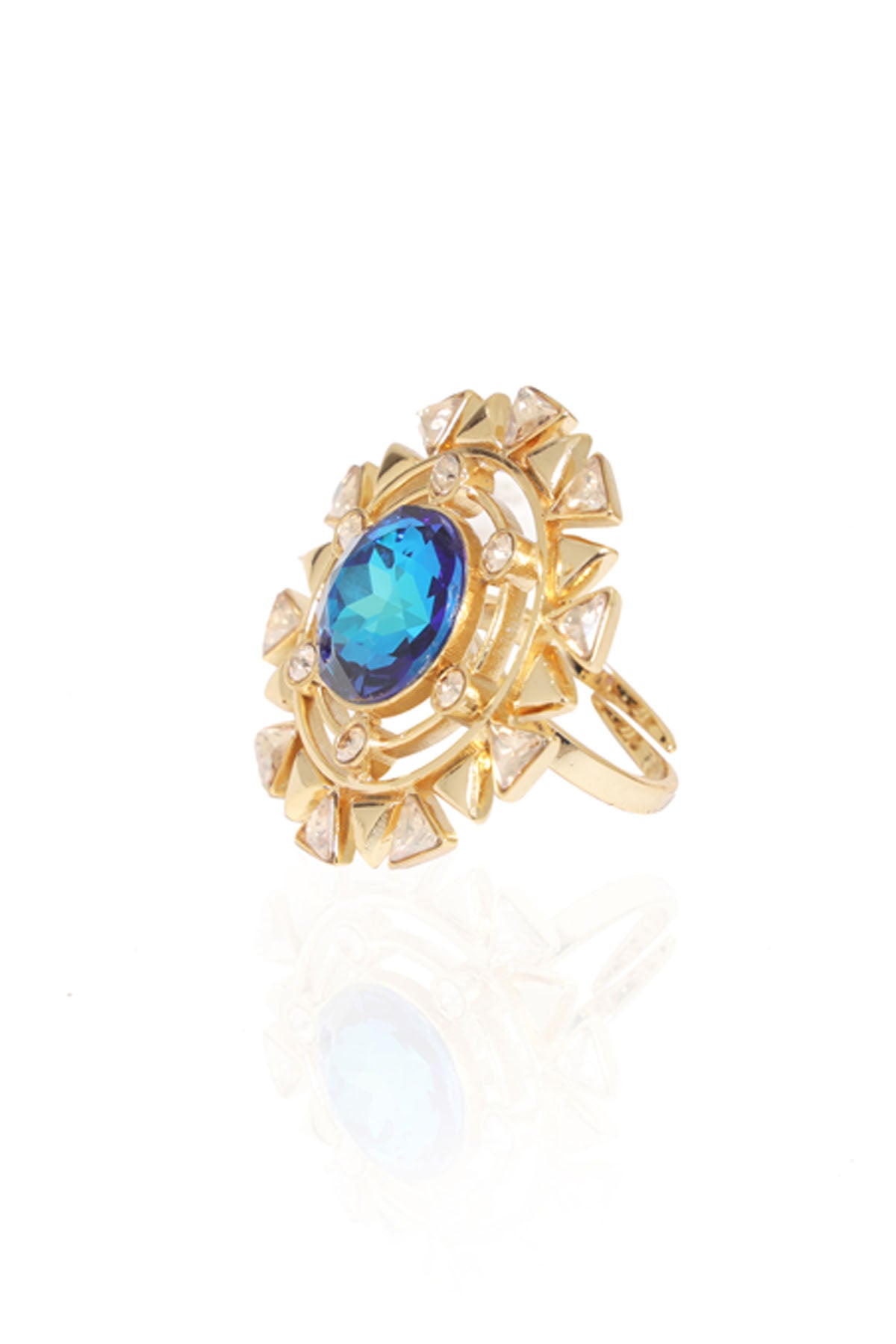 Blue Blooming Cocktail Ring