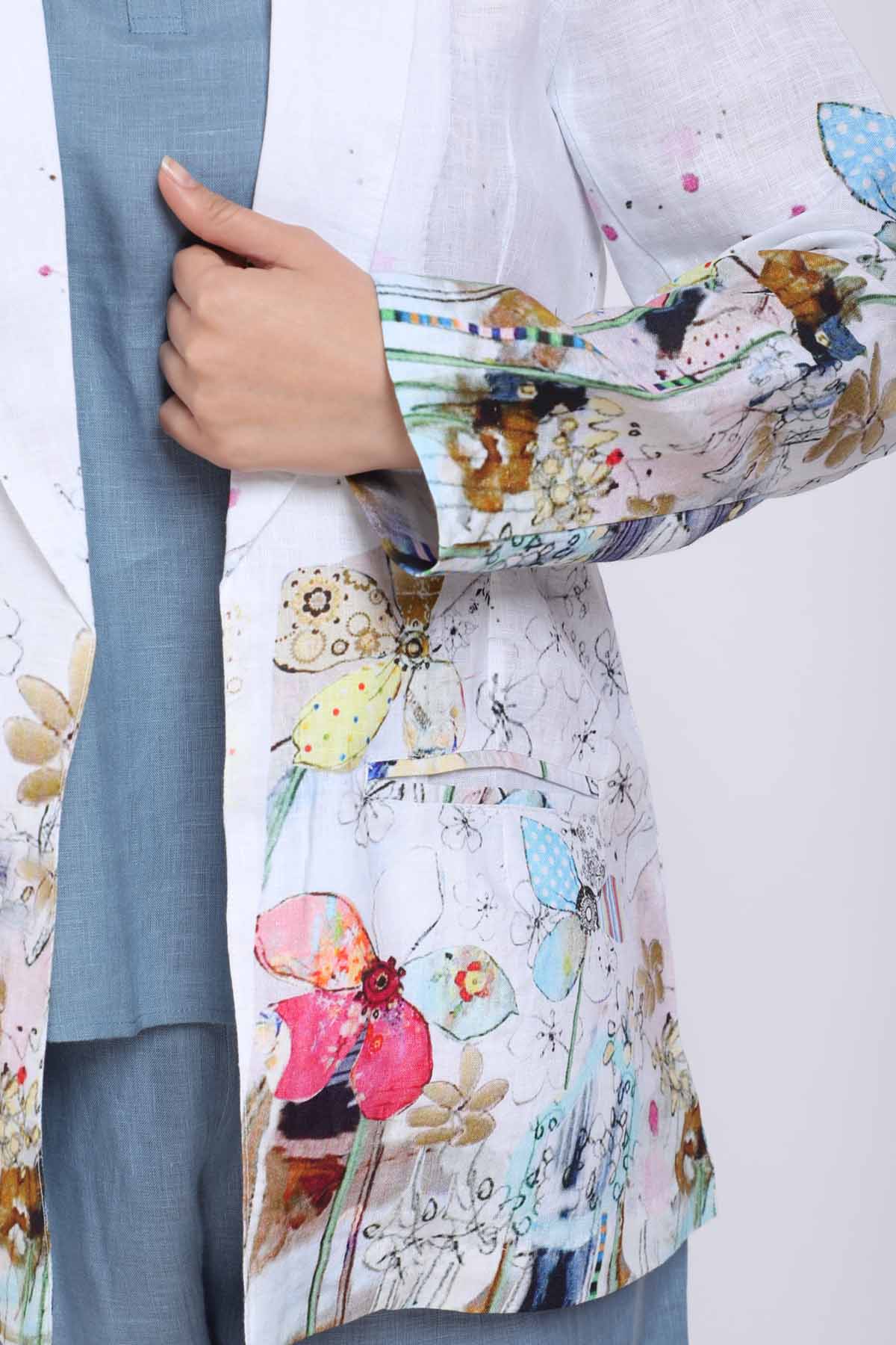 Blooming Flowers Print Blazer