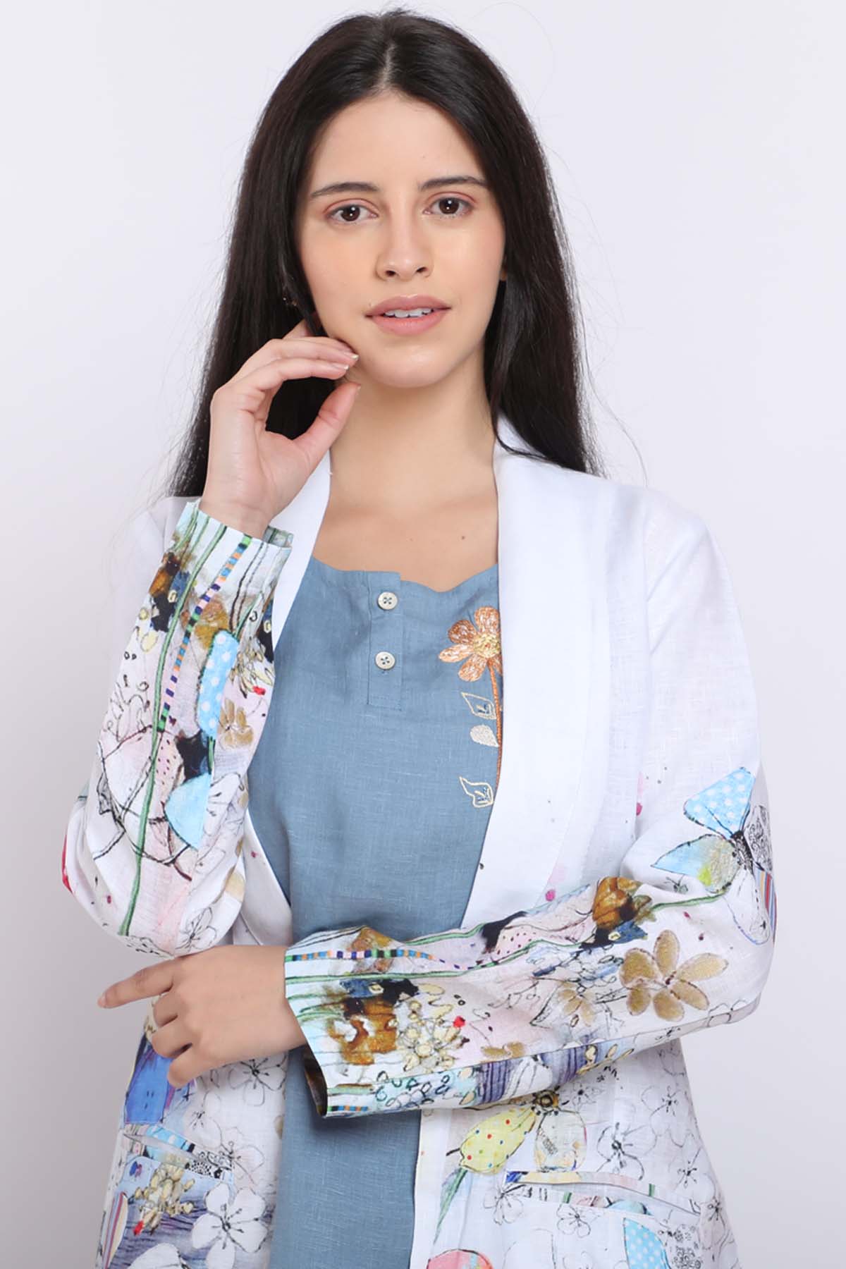 Blooming Flowers Print Blazer