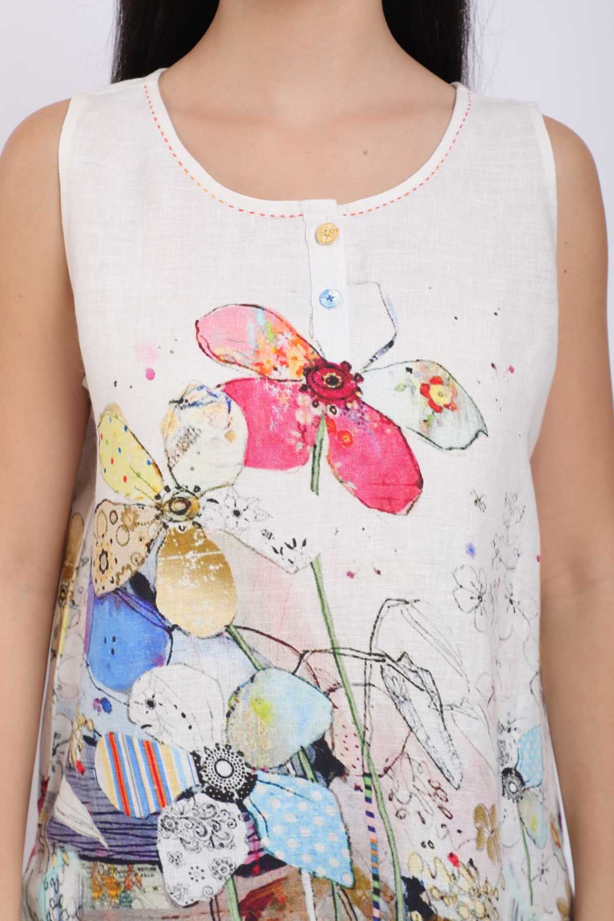 Blooming Flowers Printed Top