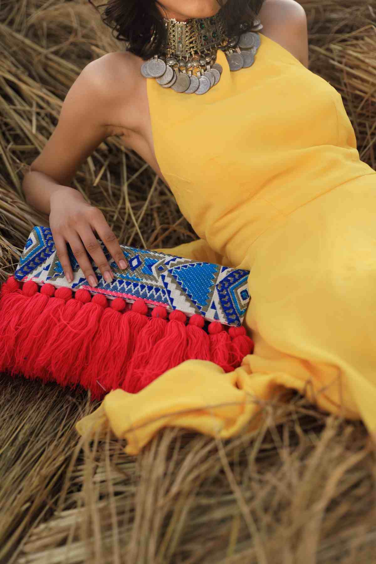 Buy Designer Bohemian Tassel Clutch Online