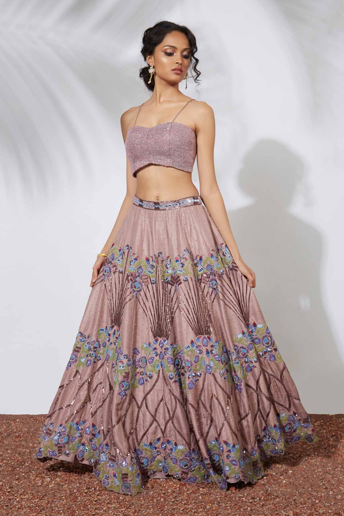 Bridal Textured Lehenga Set