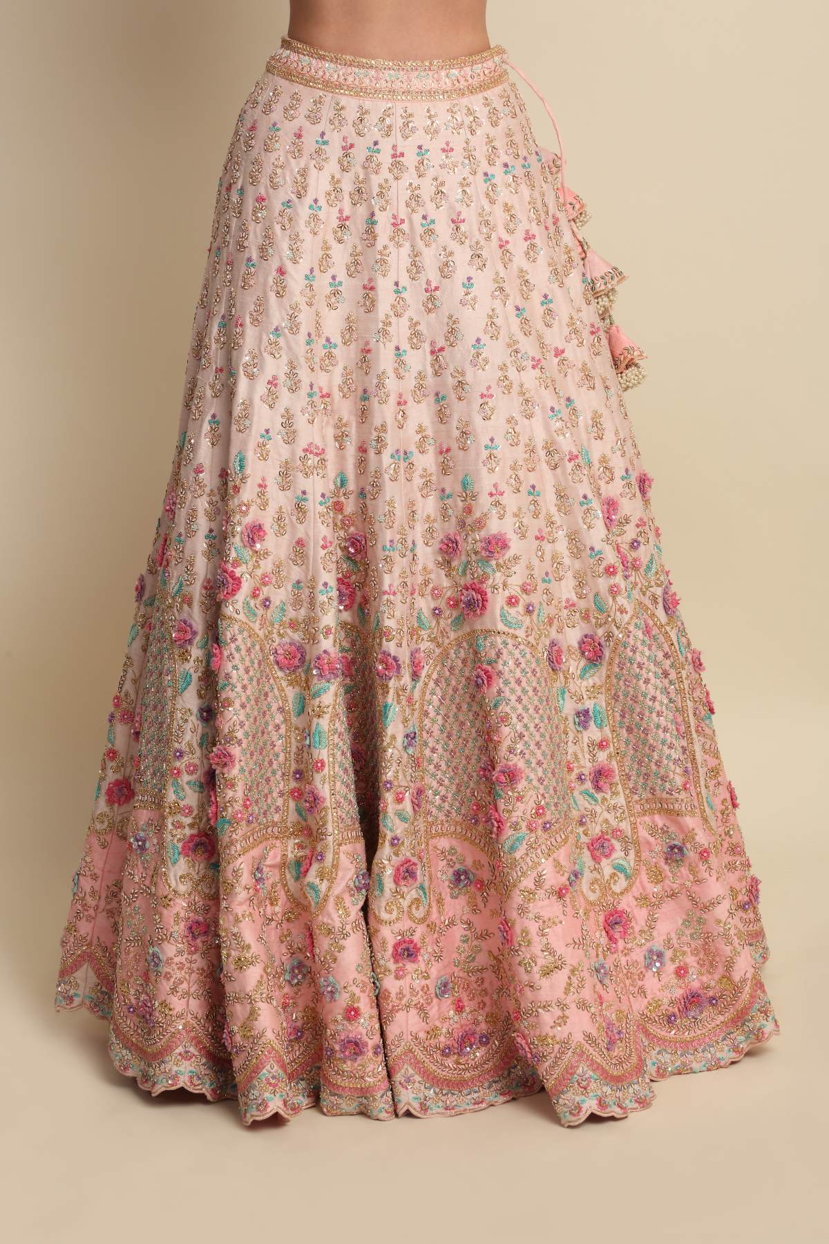 Blush Pink Raw Silk Lehenga Set