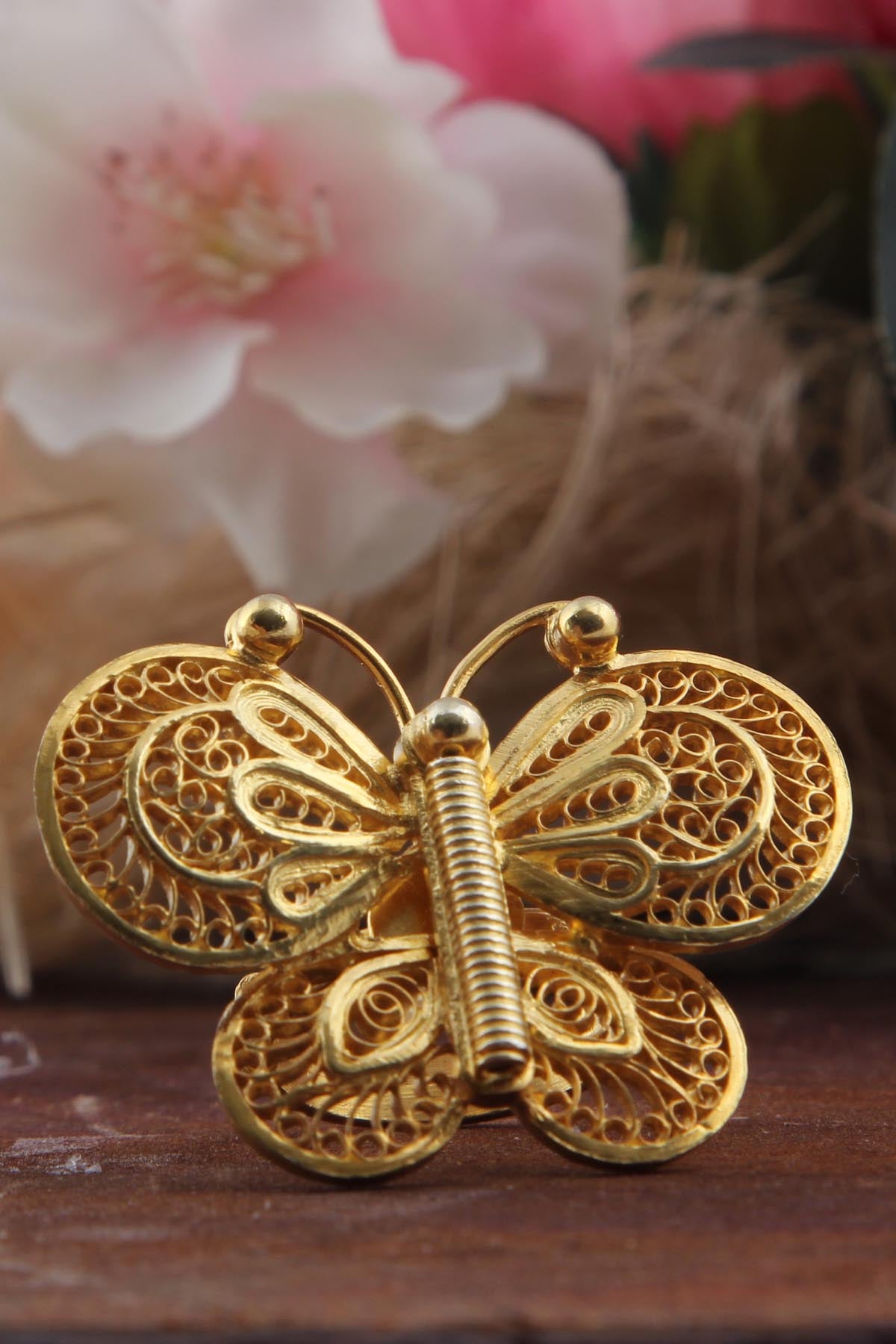 Gold Butterfly Cocktail Ring