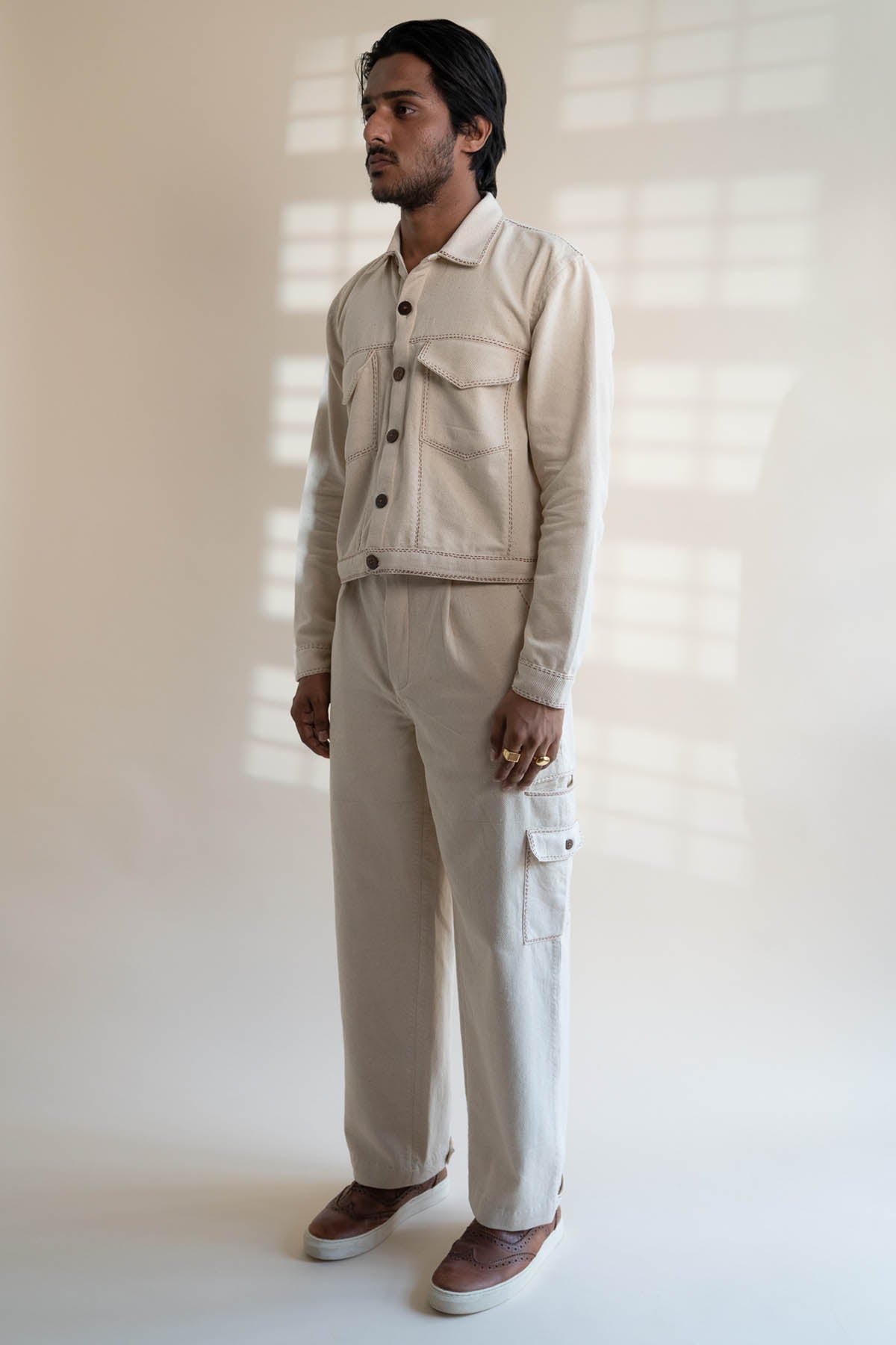 Kora Cotton Collar Jacket Set