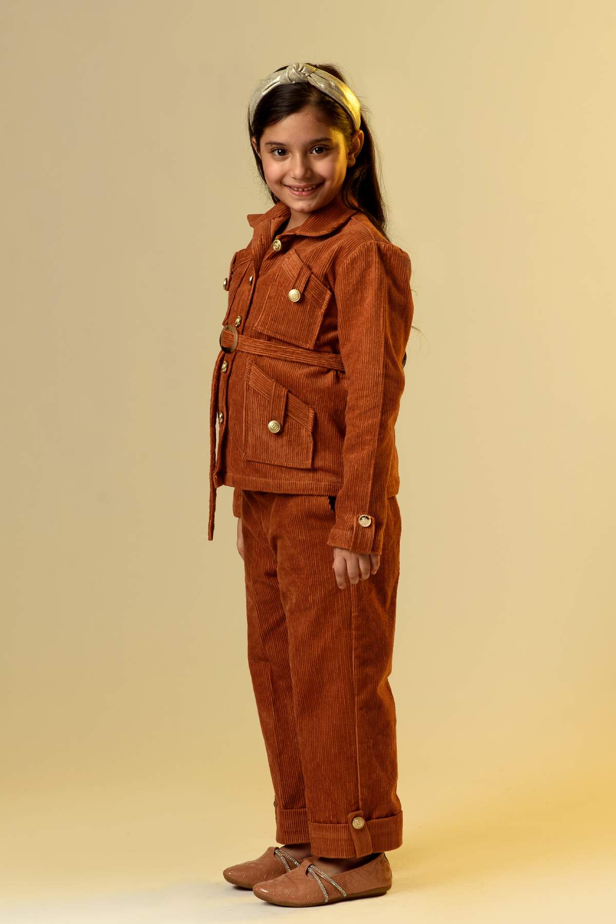 Buttoned Corduroy Set